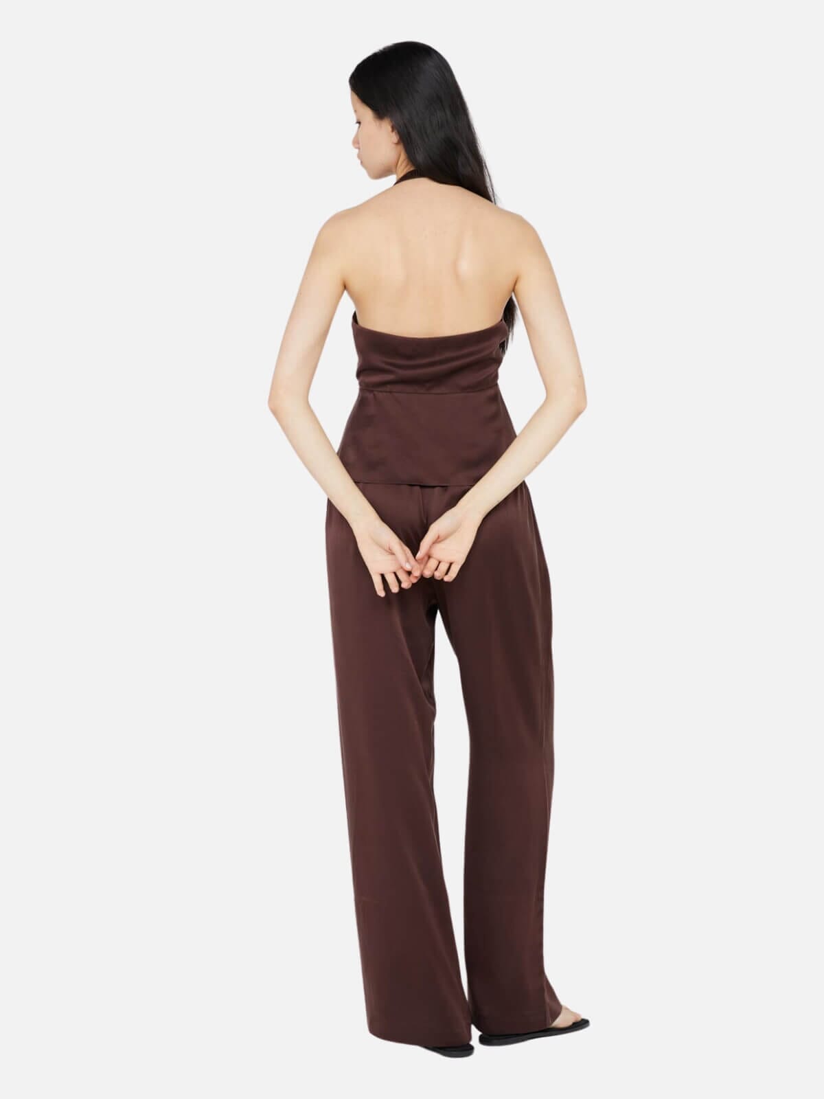 Kaia Halter Top - Choc Plum Tops Bec + Bridge 