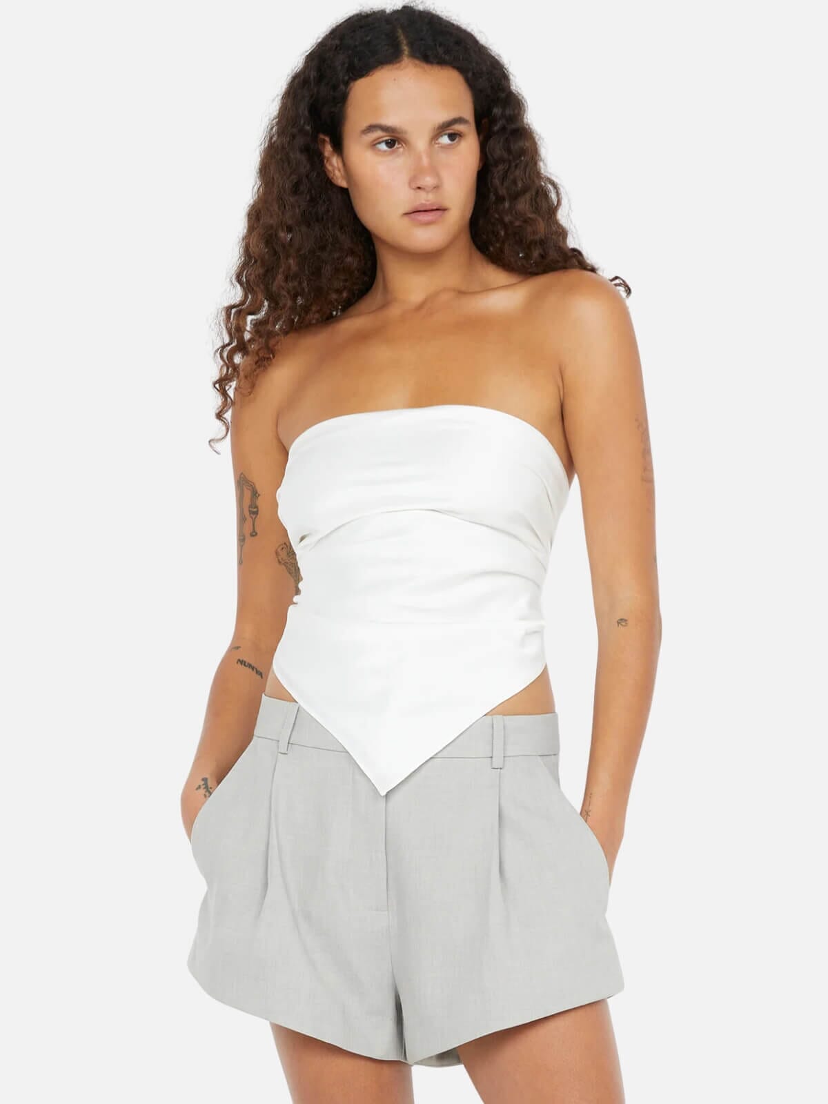 Kaia Strapless Top - Ivory Tops Bec + Bridge 