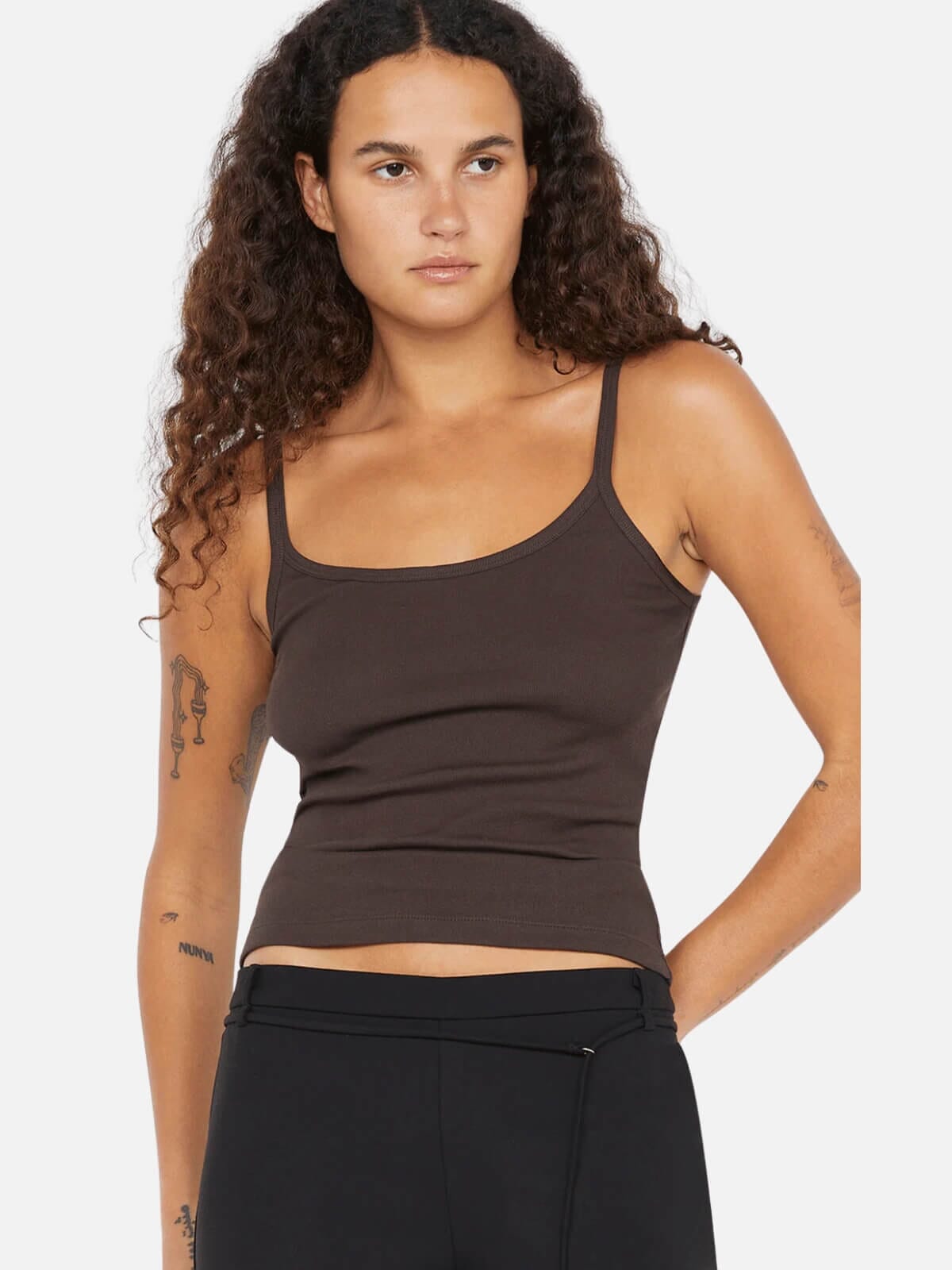 Kody Rib Tank - Dark Chocolate Tops Bec + Bridge 