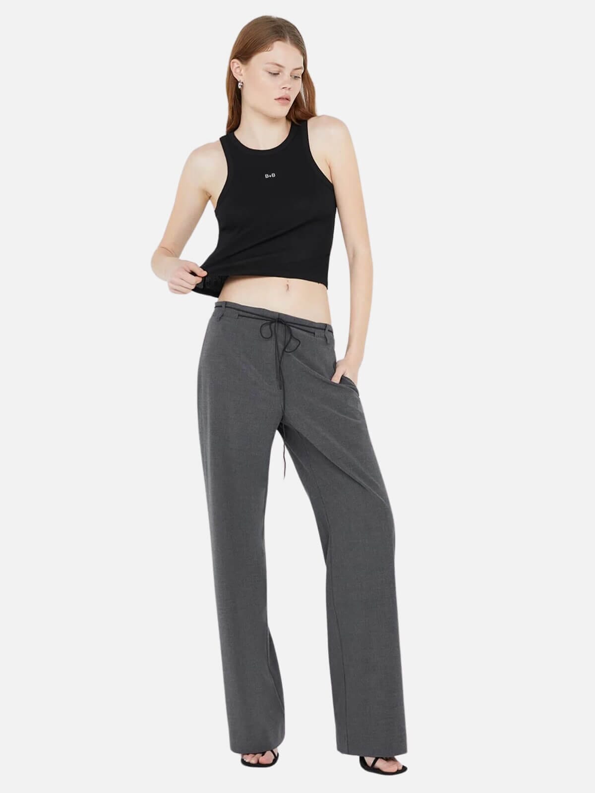 Bec & Bridge | Naida Straight Leg Pant - Charcoal | Perlu