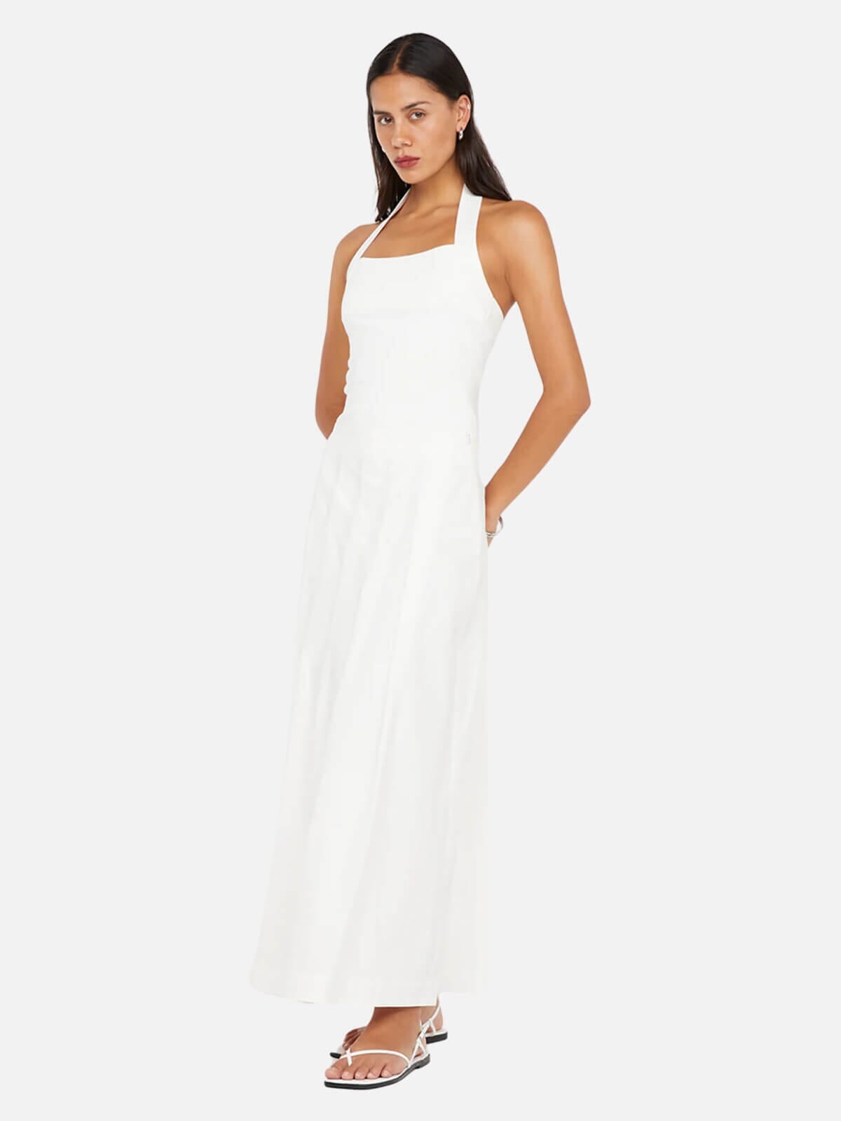 Skyler Halter Top - White Tops Bec + Bridge 