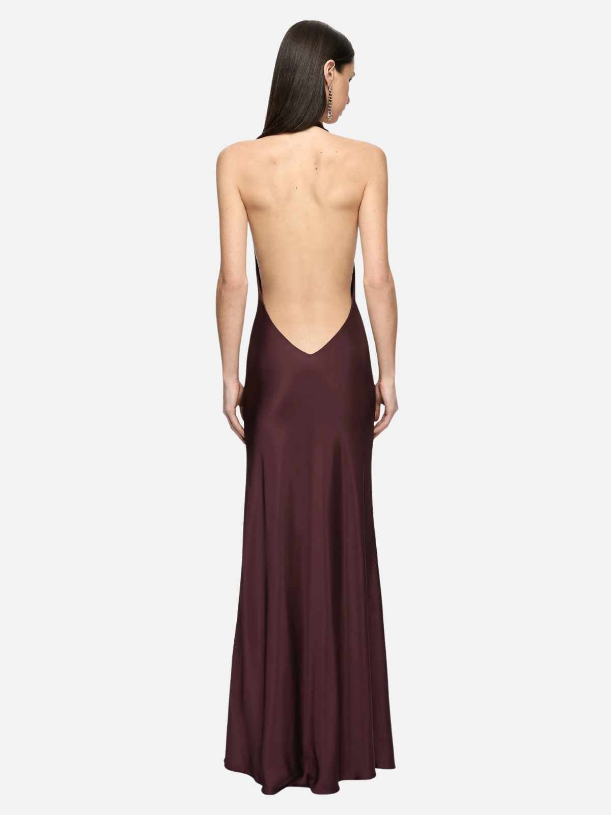 Mya V Maxi Dress - Aubergine