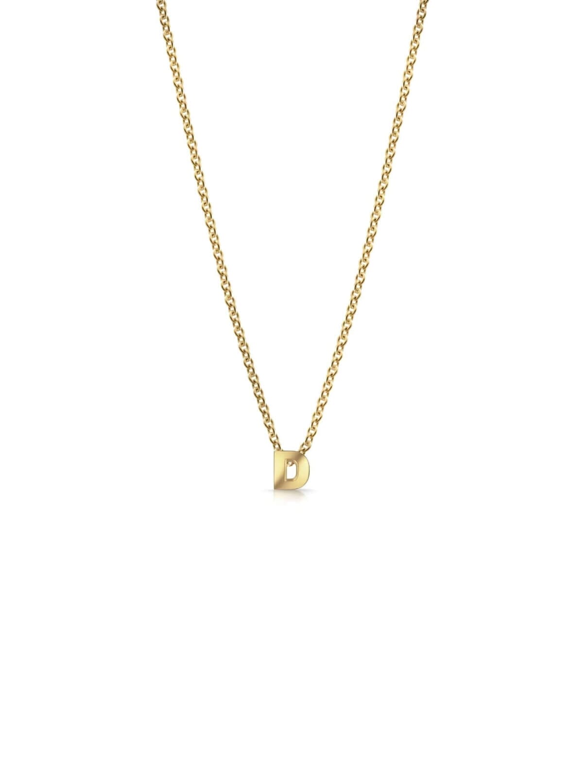 Bianko | Initial Pendant Necklace - D - Gold | Perlu