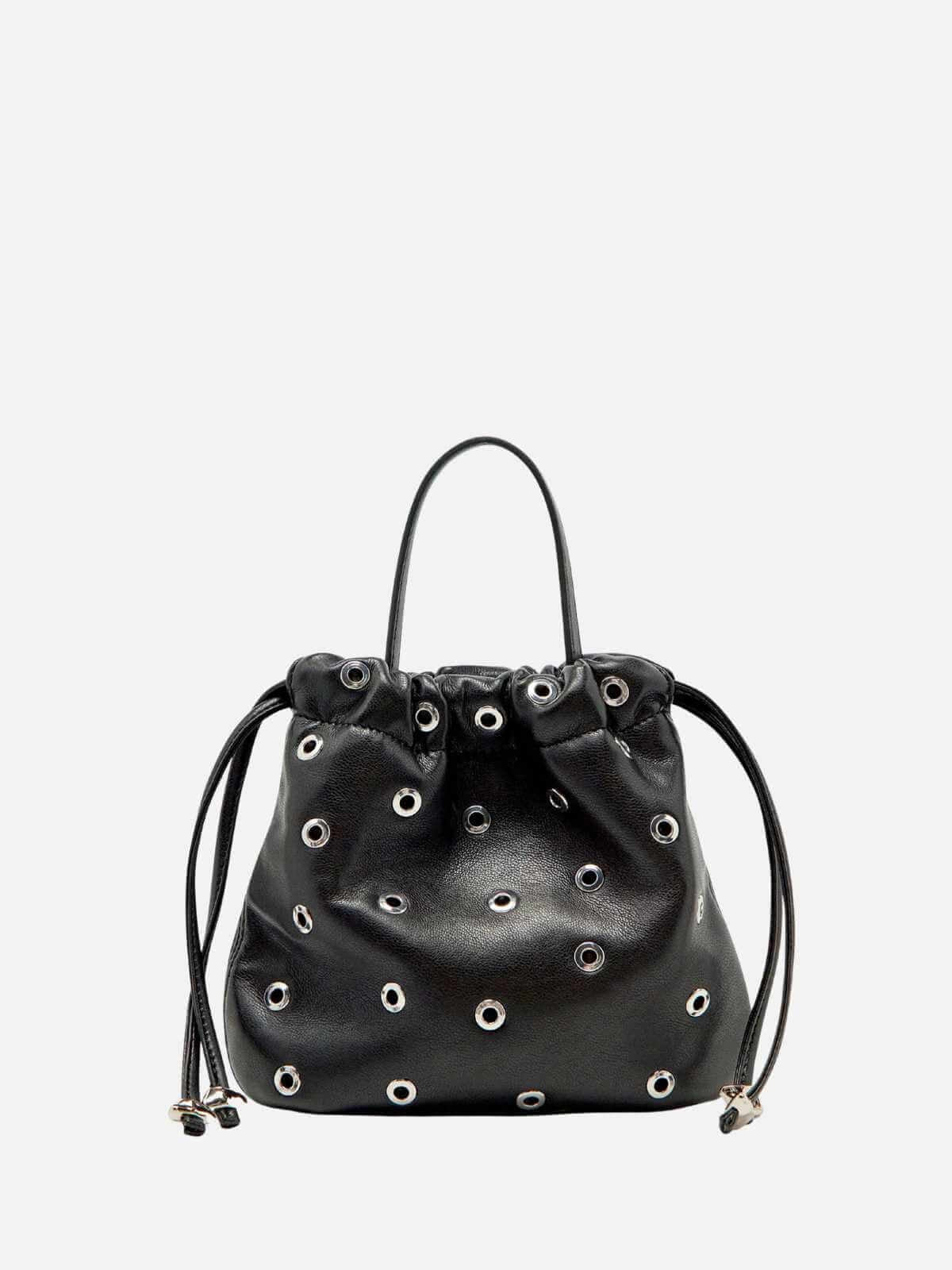 Halle Eyelet Crossbody Bag - Black