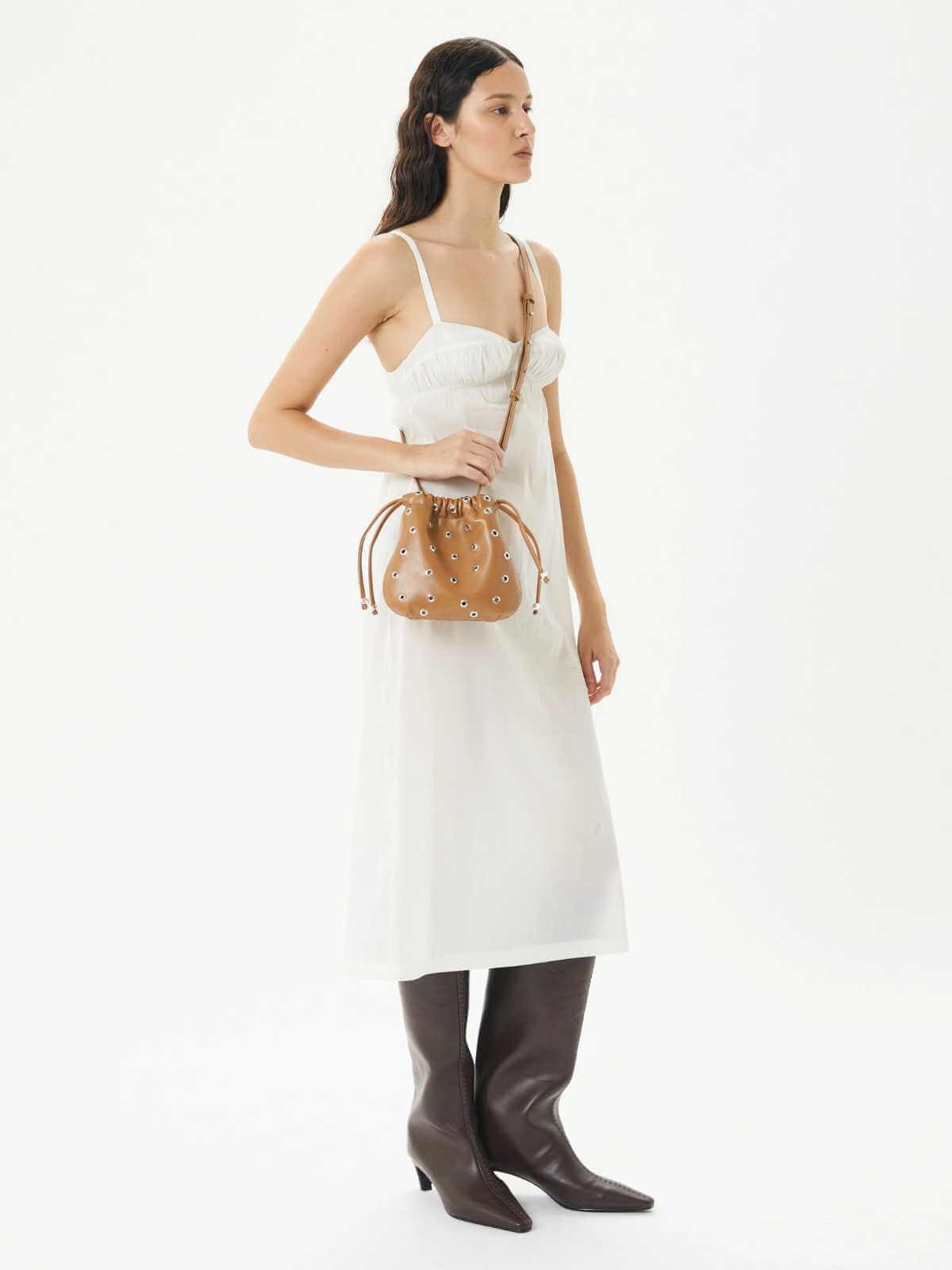 Halle Eyelet Crossbody Bag - Camel