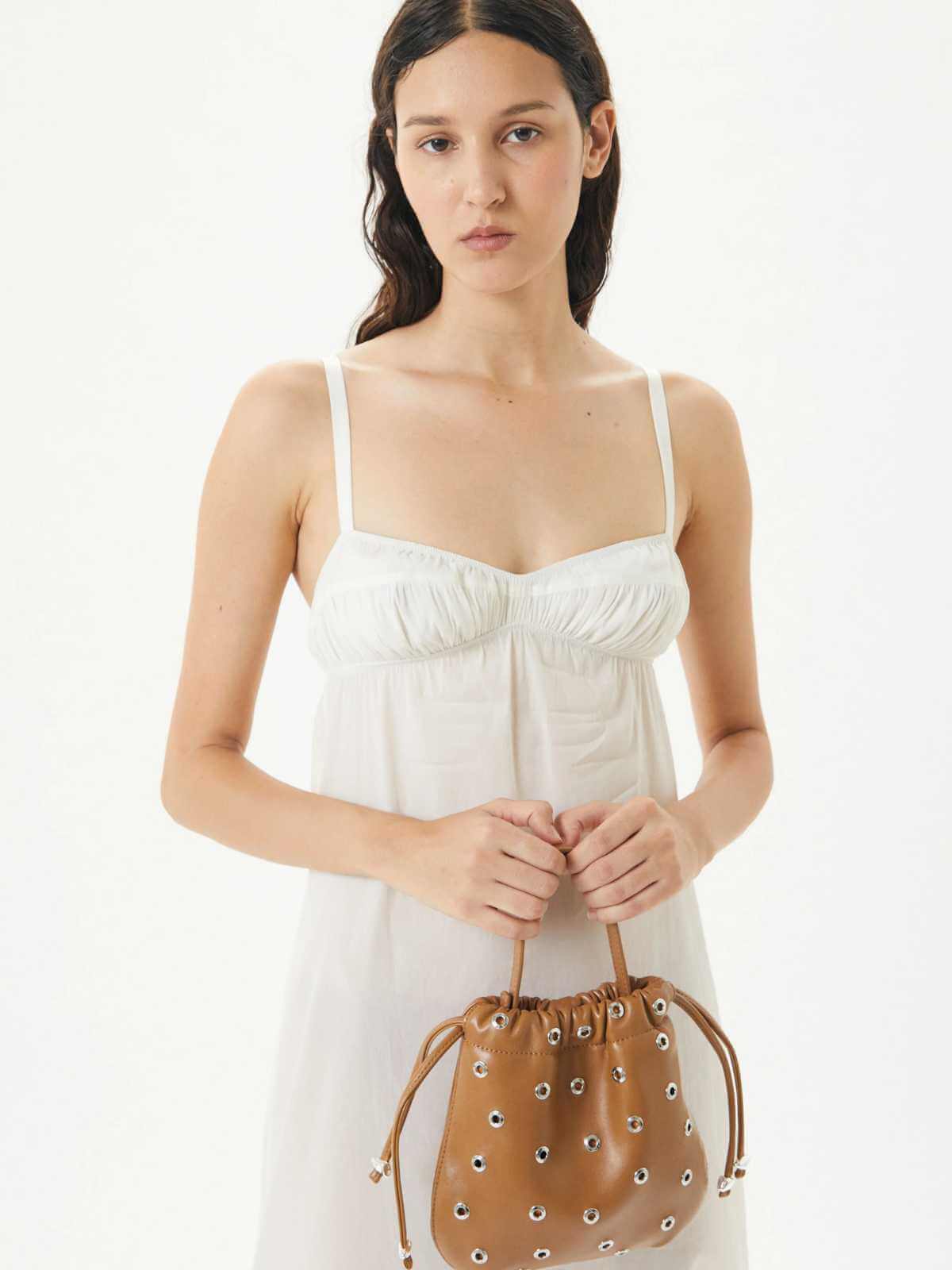 Halle Eyelet Crossbody Bag - Camel