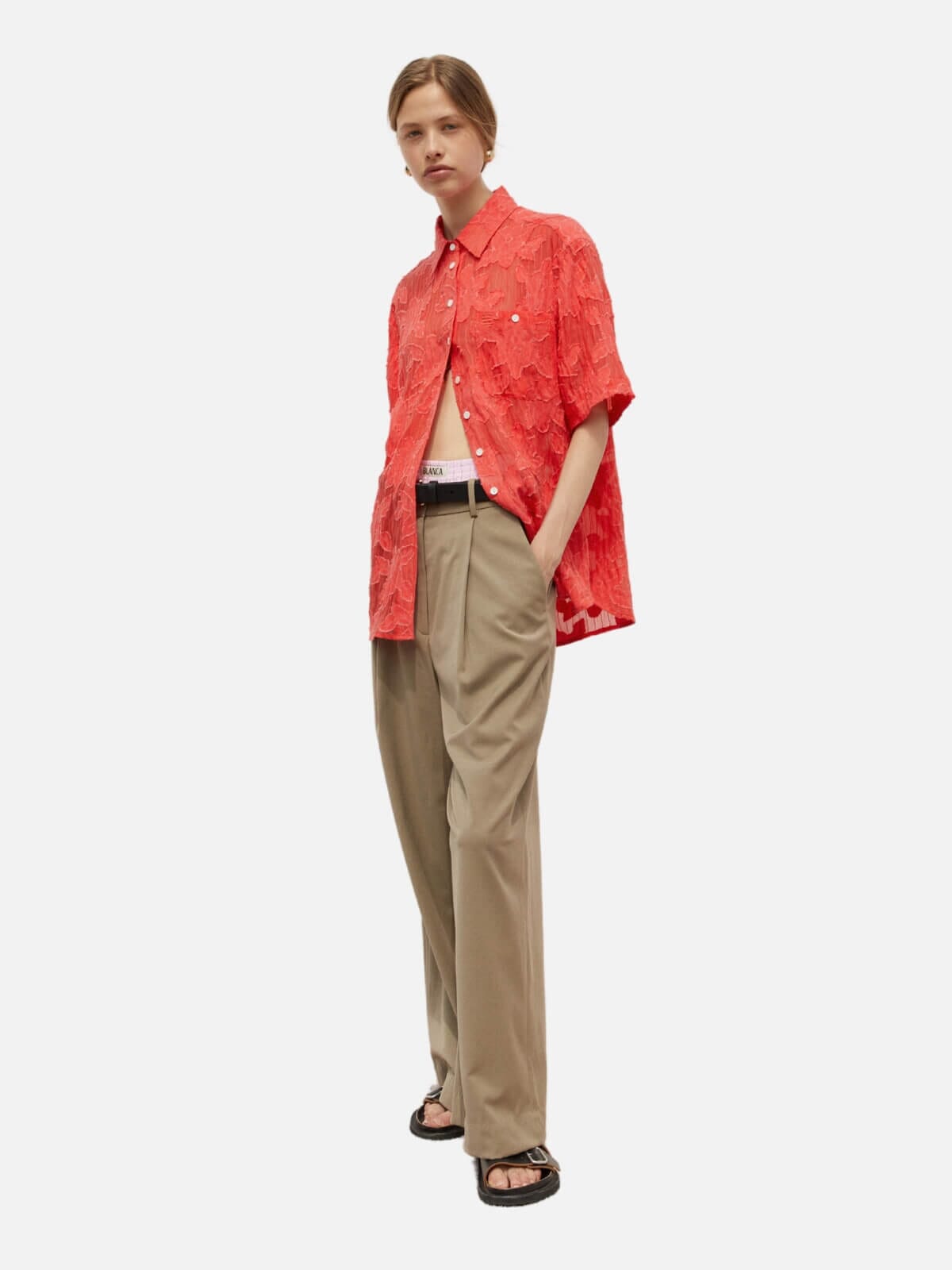 BLANCA | Millie Shirt - Red | Perlu