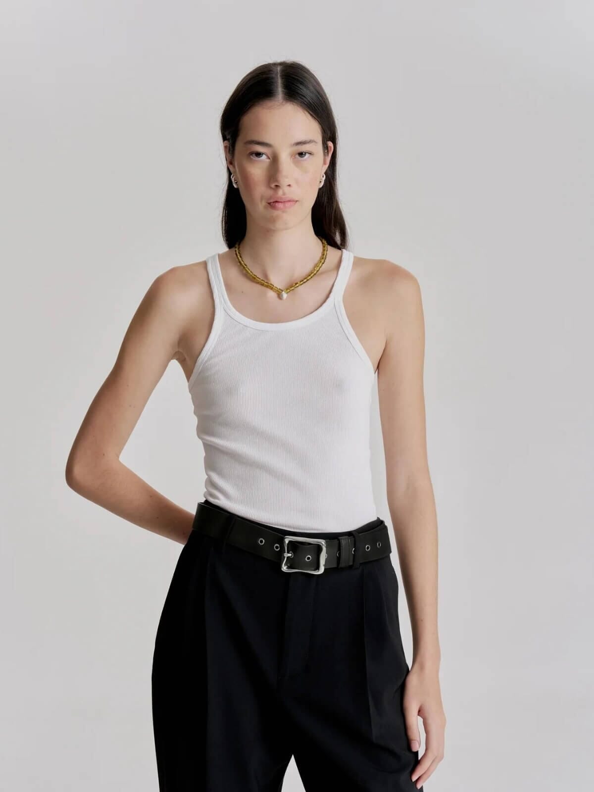 Brie Leon | Everyday Buckle Belt - Black/Silver | Perlu