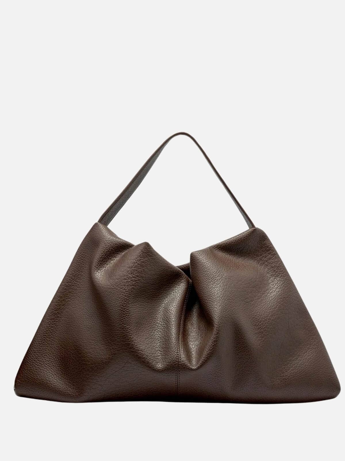 Brie Leon | Harlow Slouch Mono Tote - Choc Nappa | Perlu