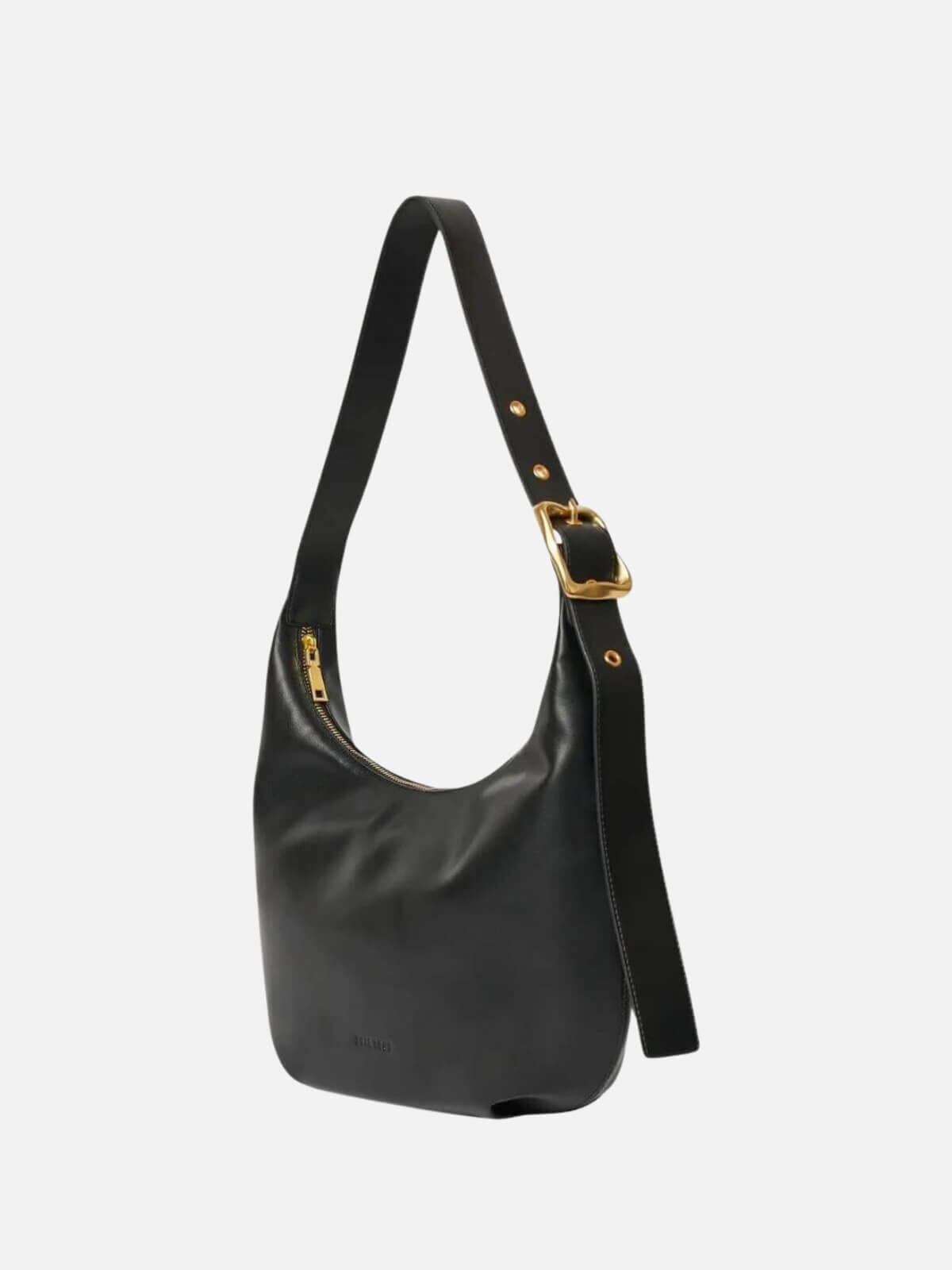 Large Everyday Croissant Buckle Bag - Black Recycled PU Bags & Purses Brie Leon 