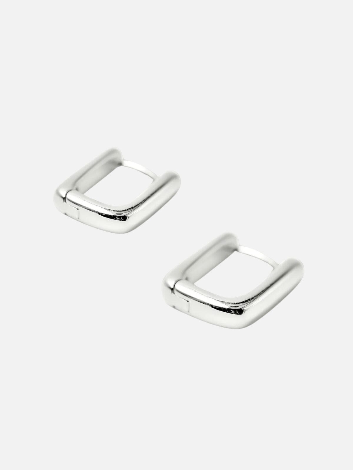 Brie Leon | Mini Bloq Earrings - Silver | Perlu