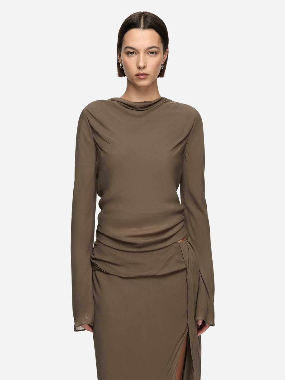 Briya Long Sleeve Top - Twig