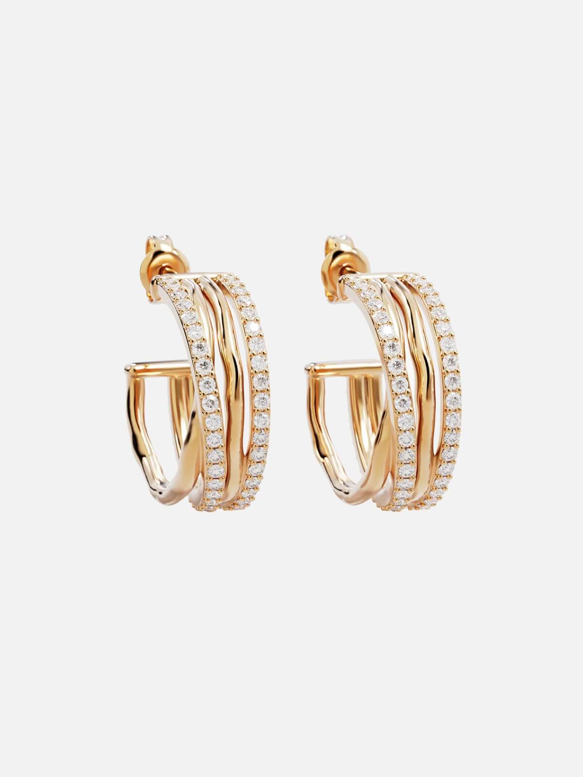 18k Gold Plated Entwined Hearts Large Hoops