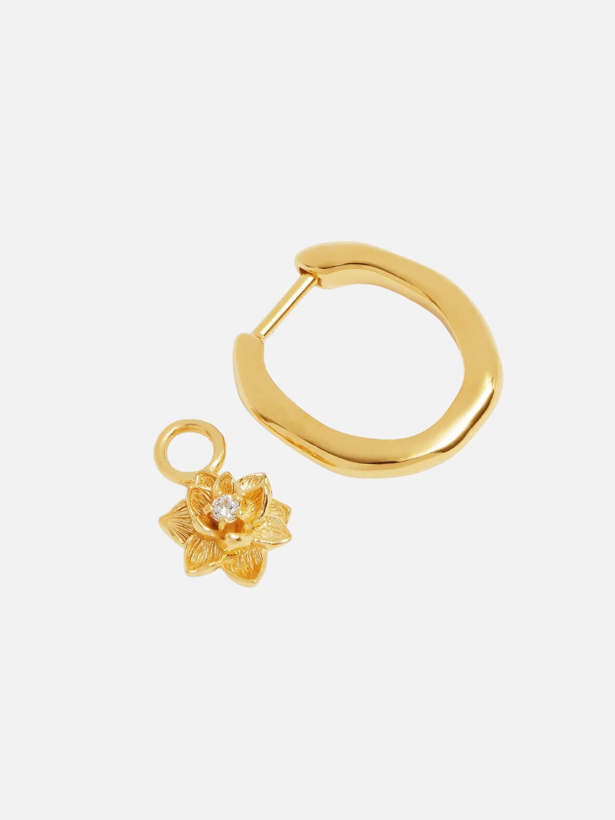 By Charlotte | 18k Gold Vermeil Bloom Within Lotus Hoops | Perlu