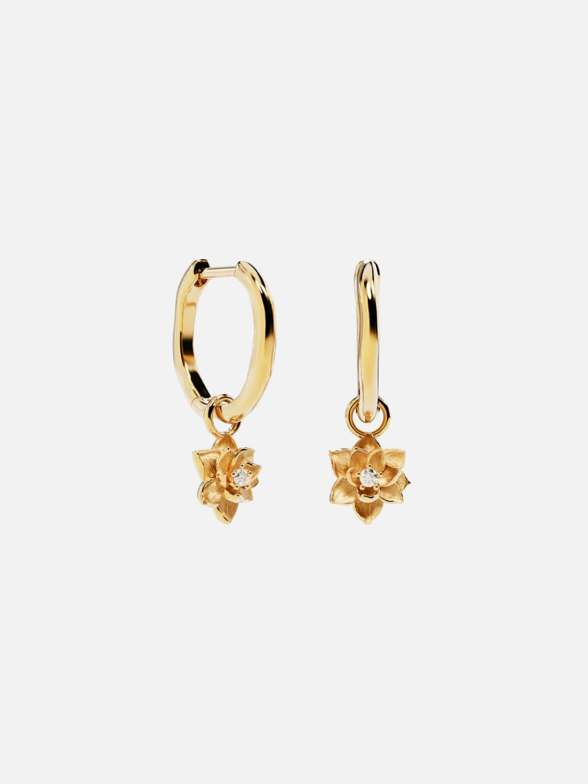 By Charlotte | 18k Gold Vermeil Bloom Within Lotus Hoops | Perlu