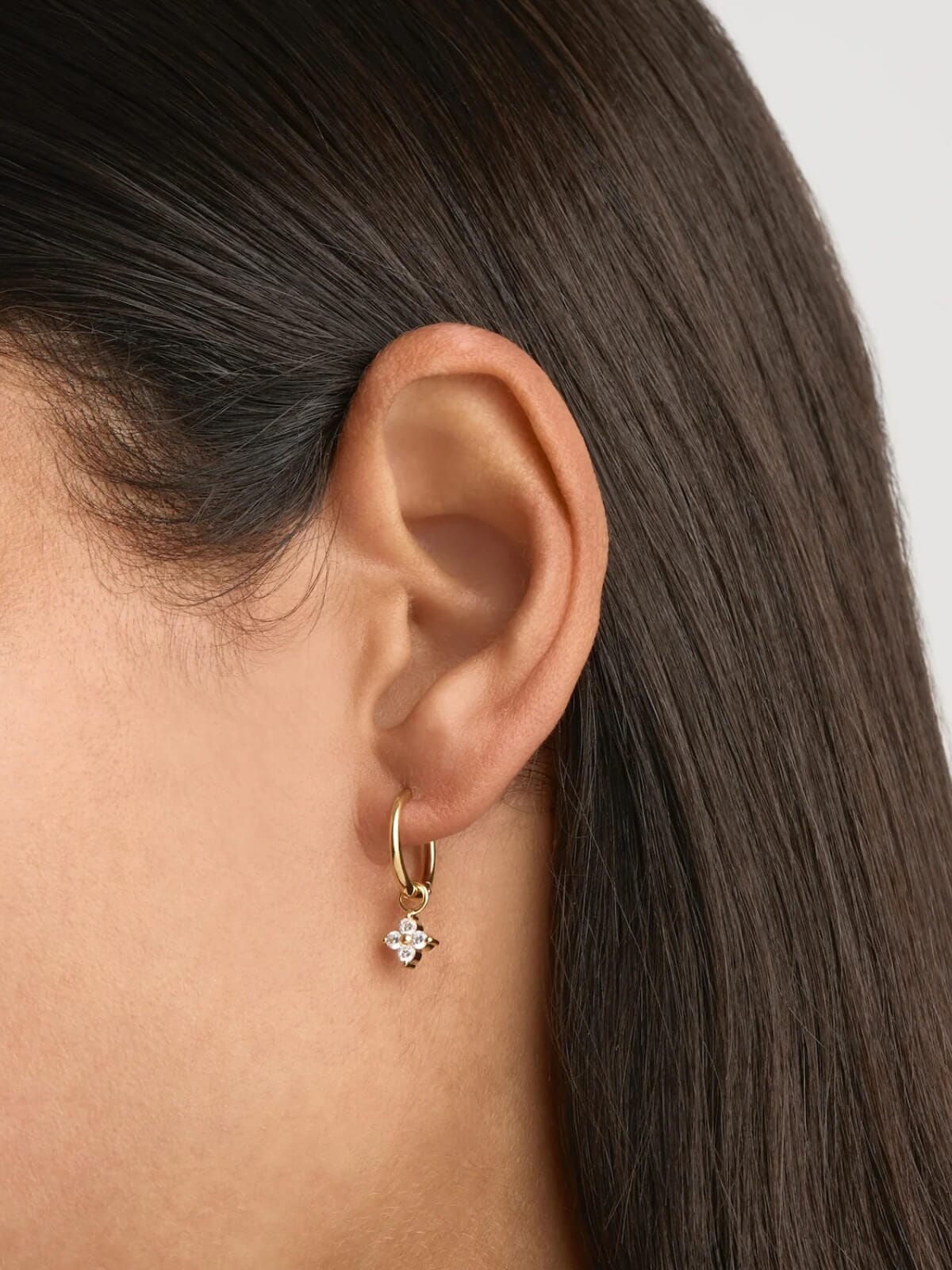 18k Gold Vermeil Crystal Bloom Hoops Earrings By Charlotte 