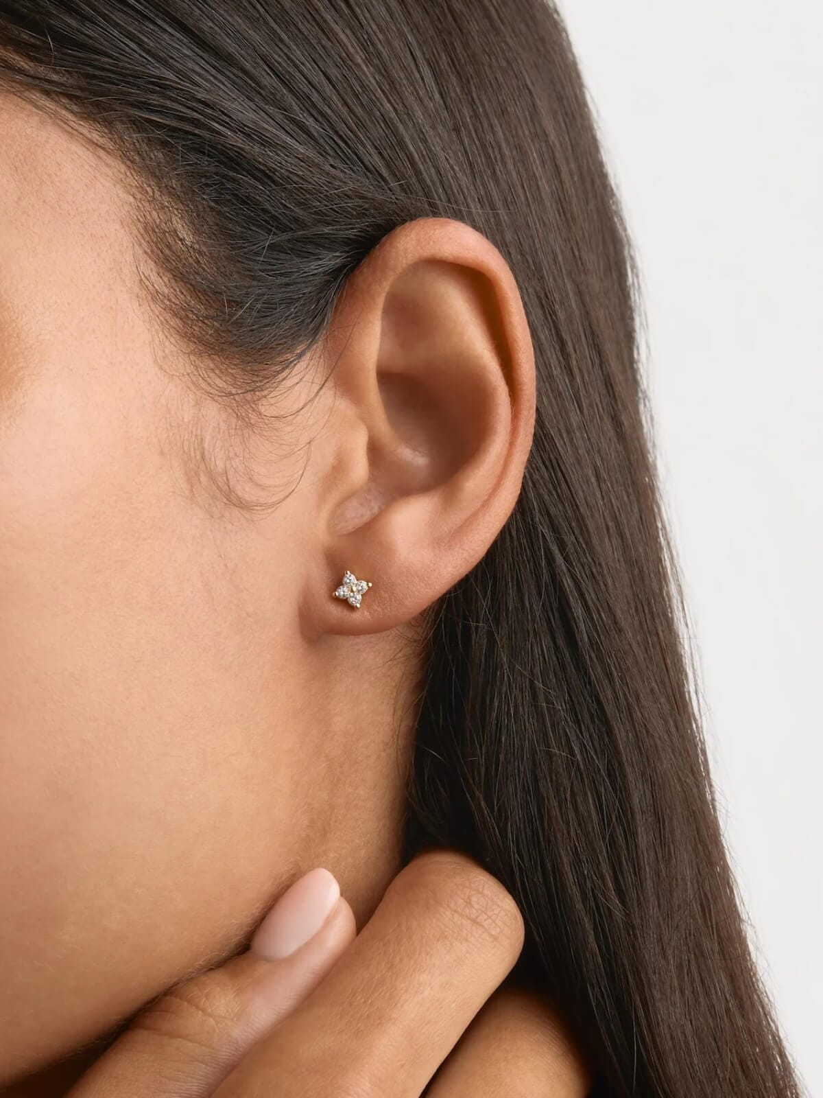 18k Gold Vermeil Crystal Bloom Stud Earrings Earrings By Charlotte 