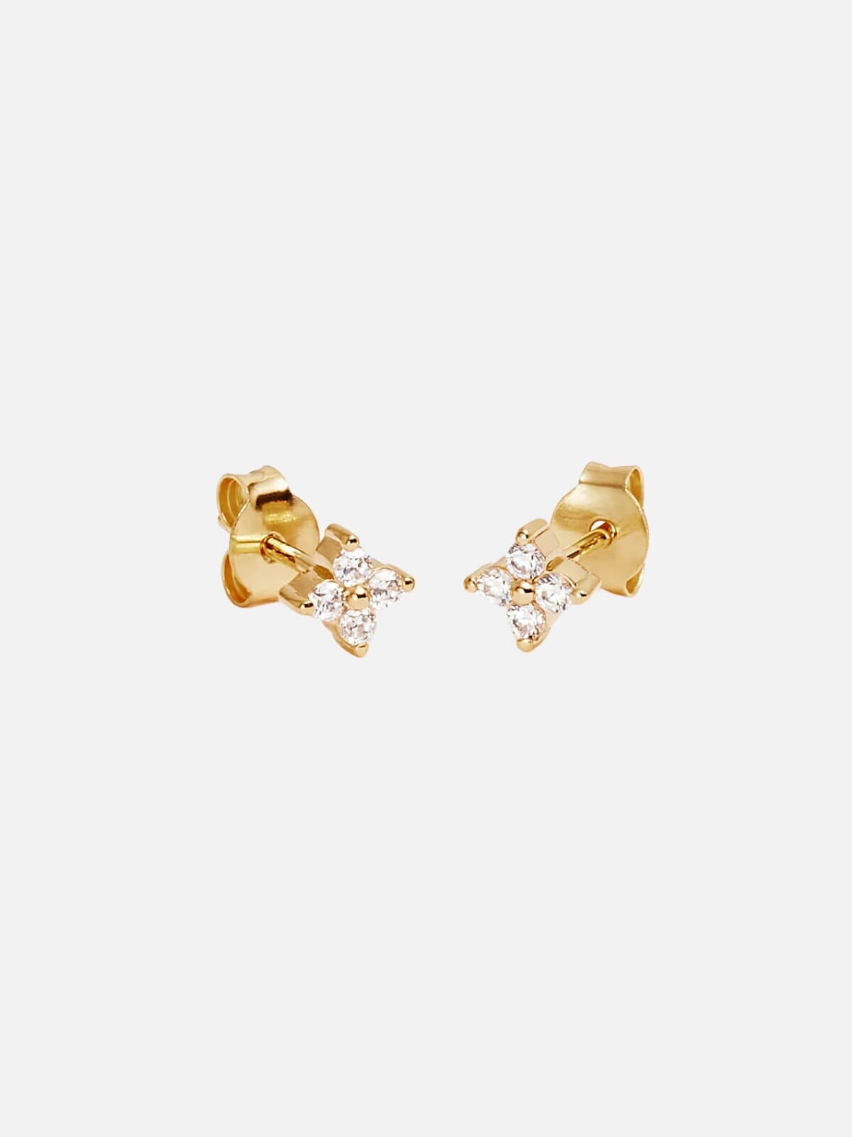 By Charlotte | 18k Gold Vermeil Crystal Bloom Stud Earrings | Perlu 