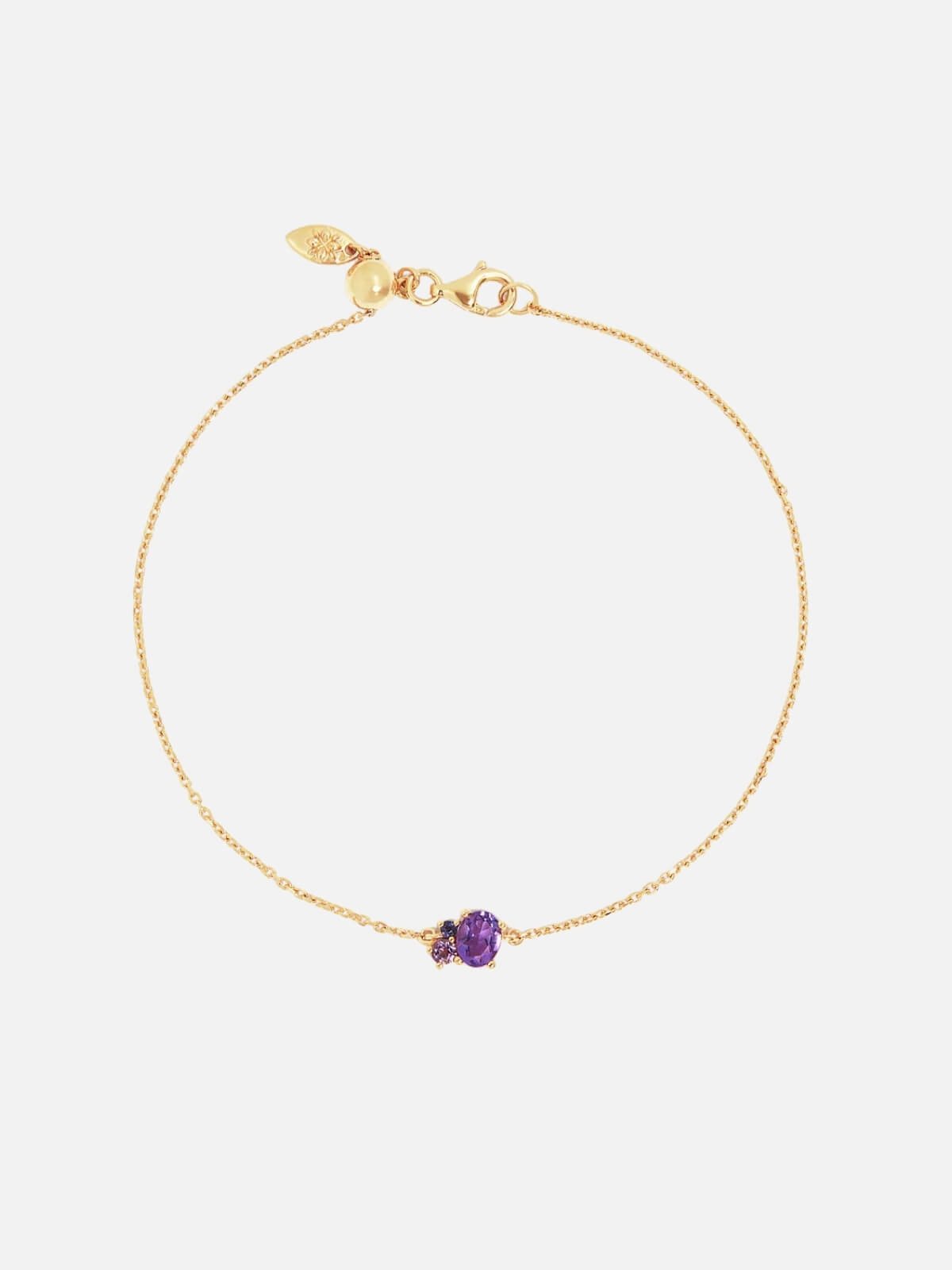 By Charlotte | 18k Gold Vermeil Kindred Birthstone Bracelet - February | Perlu