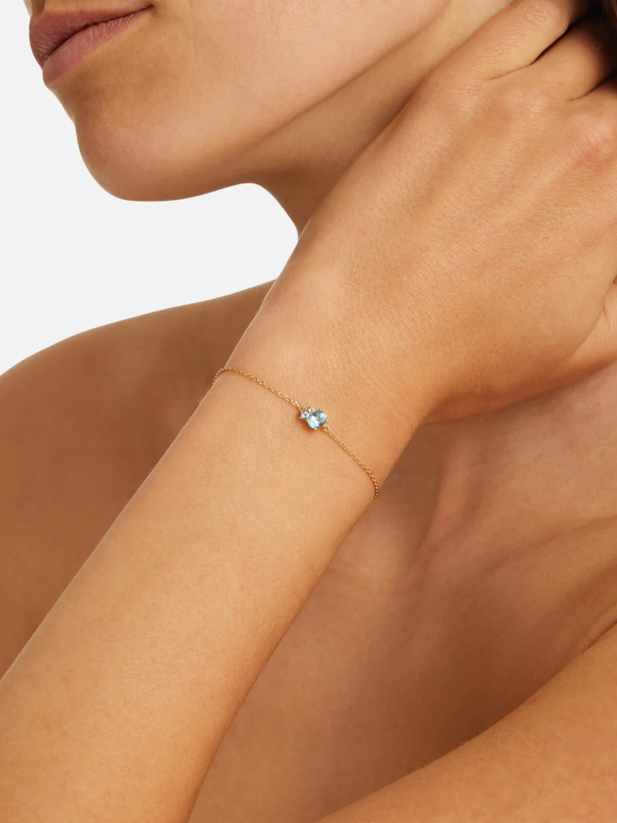 By Charlotte | 18k Gold Vermeil Kindred Birthstone Bracelet - March | Perlu