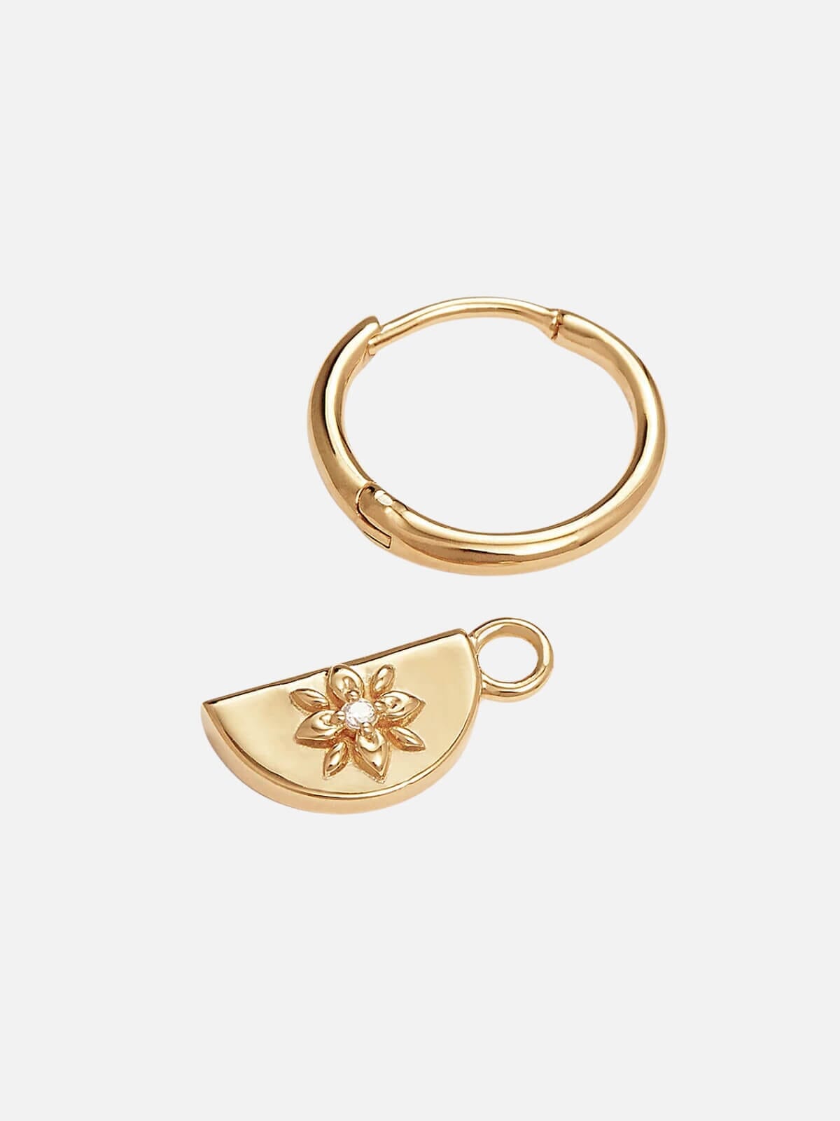 By Charlotte | 18k Gold Vermeil Lotus Hoops | Perlu 
