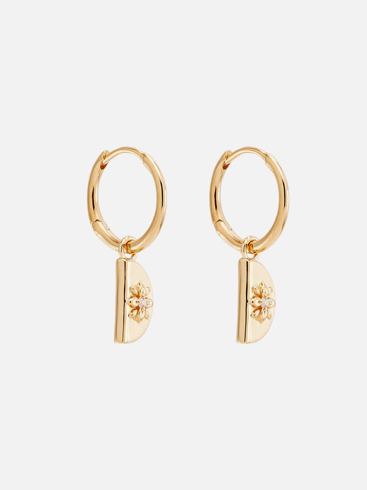 By Charlotte | 18k Gold Vermeil Lotus Hoops | Perlu 