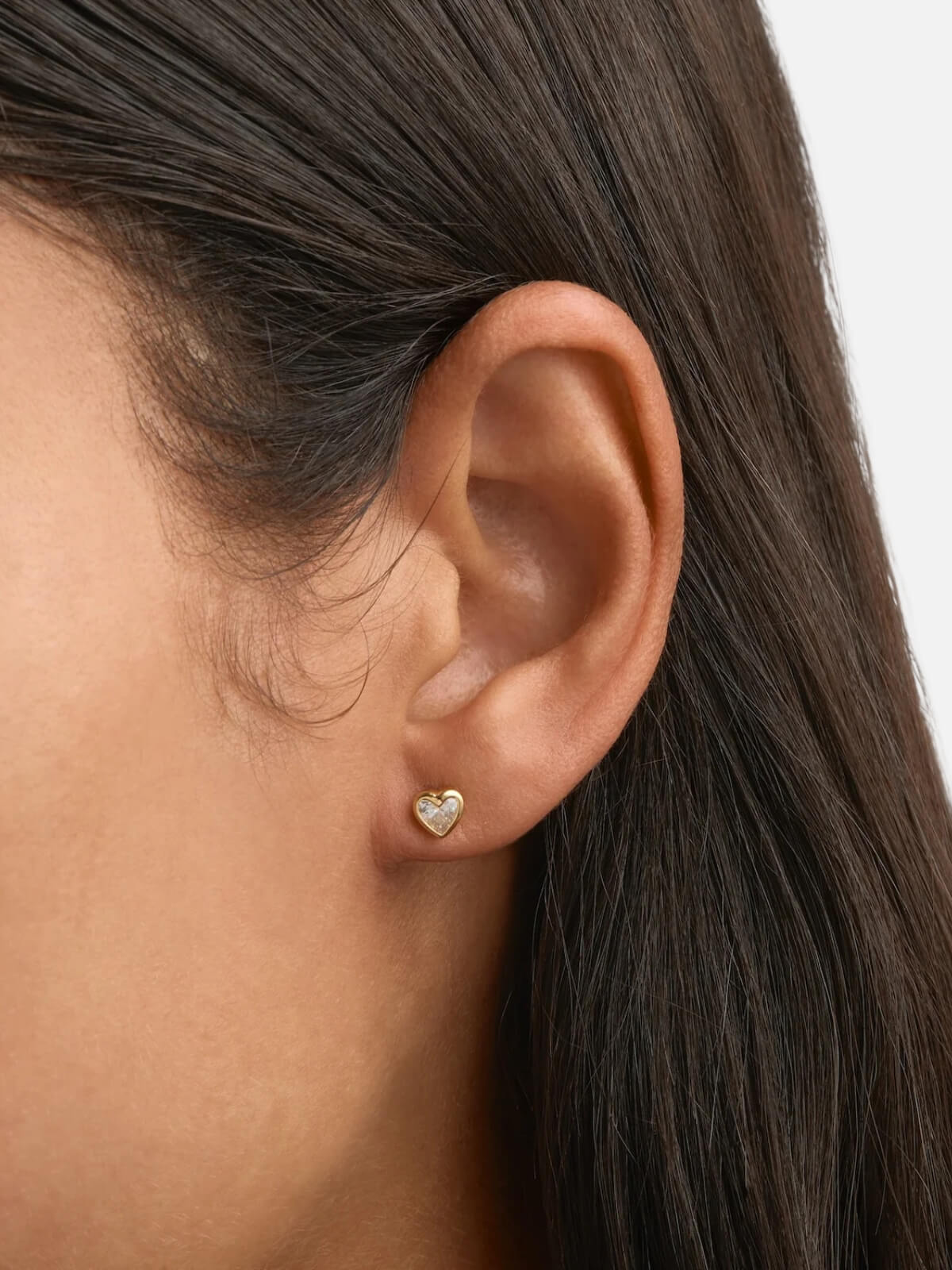 18k Gold Vermeil Radiant Heart Stud Earrings