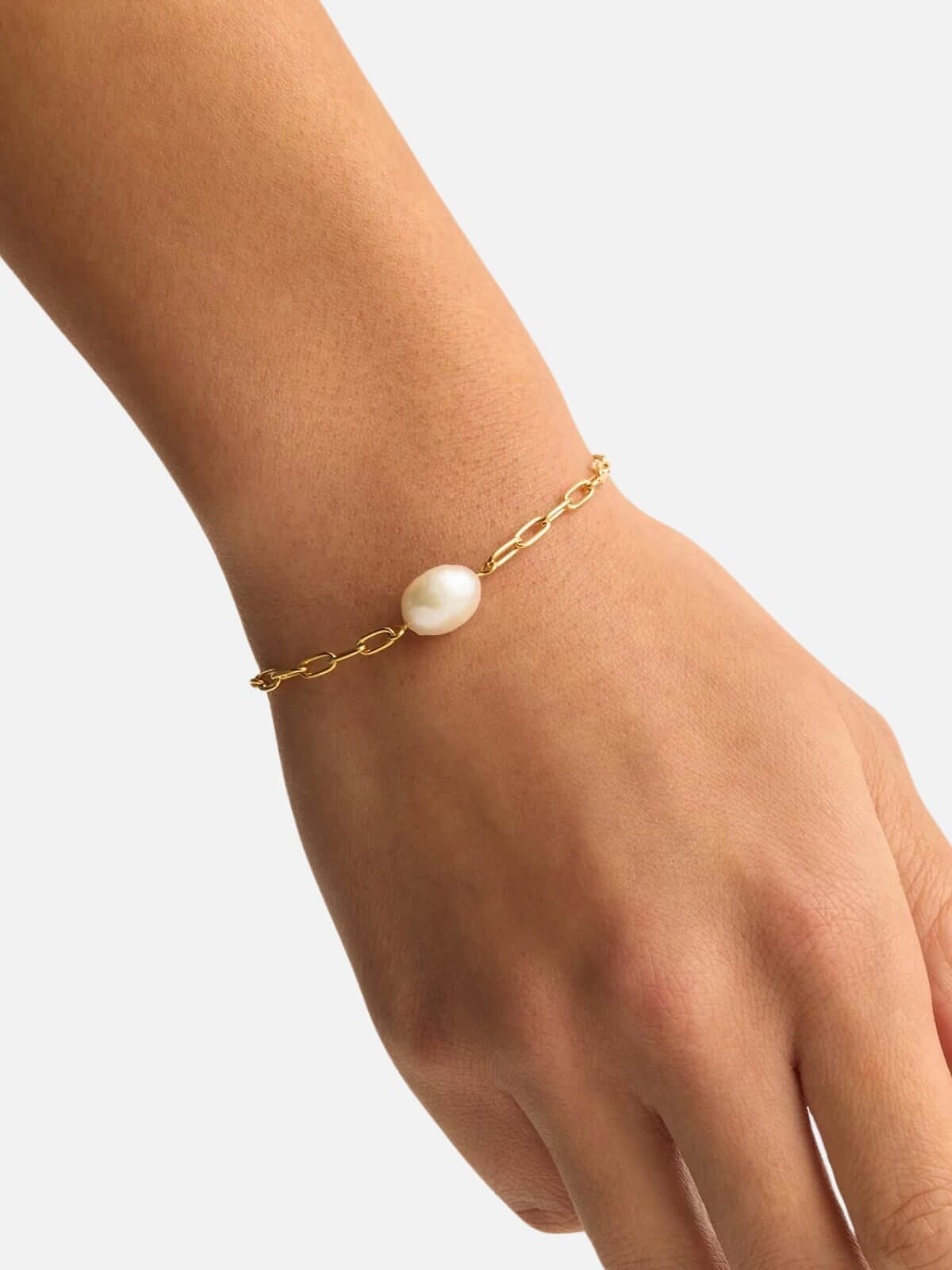 By Charlotte | Breathe Pearl Bracelet - 18k Gold | Perlu