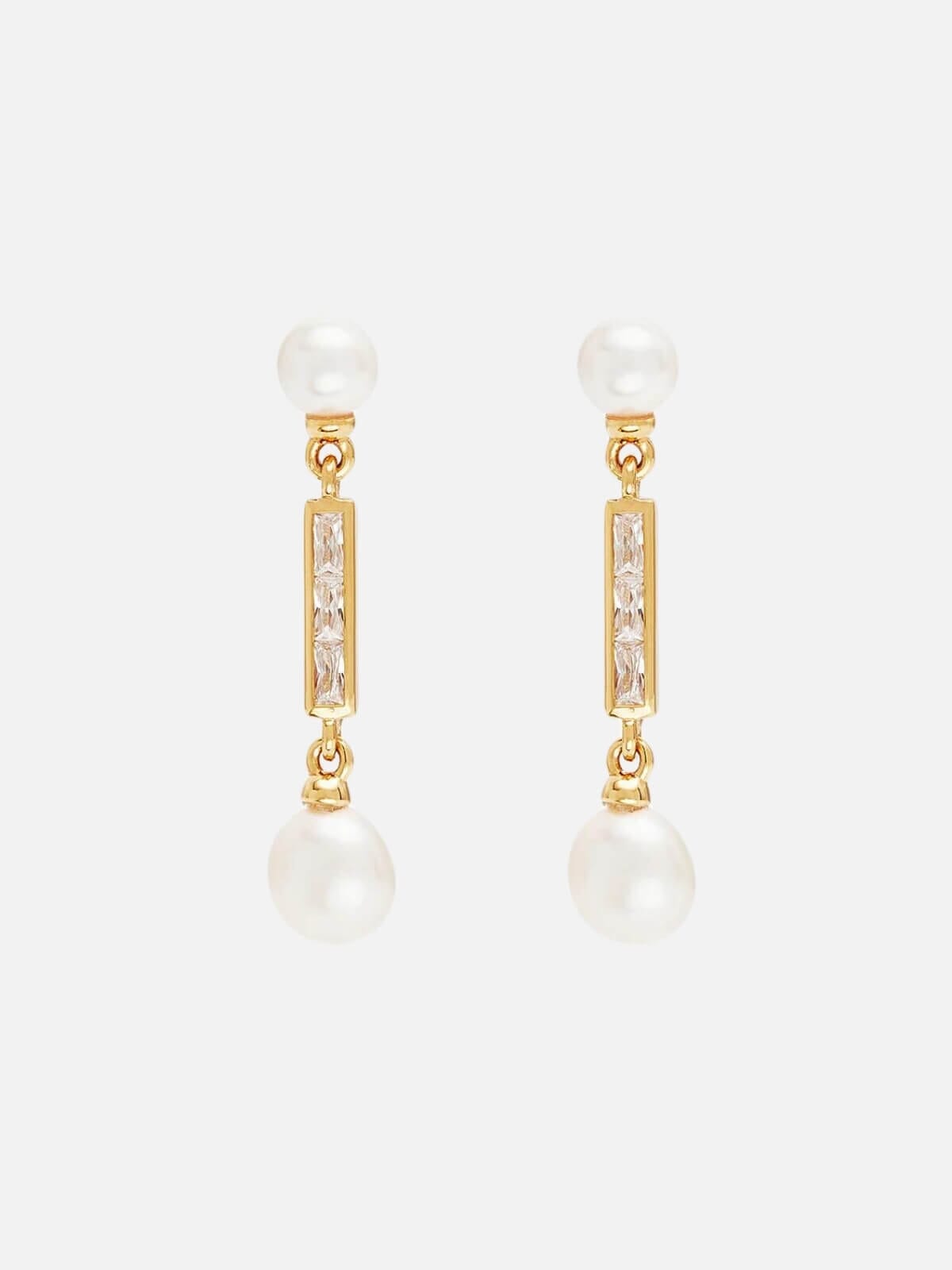 By Charlotte | Breathe Pearl Drop Earrings - 18k Gold | Perlu