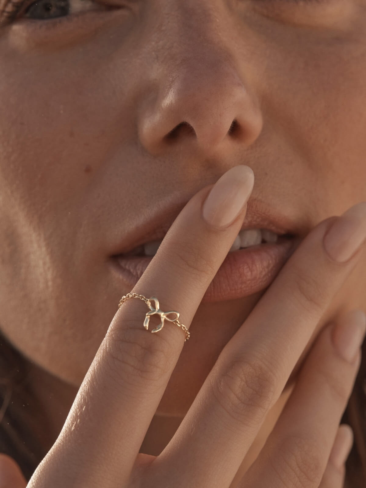 Forever More Chain Bow Ring - 18K Gold