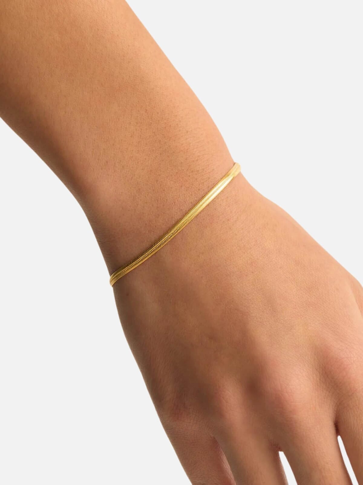 By Charlotte | Herringbone Chain Bracelet - 18k Gold | Pelru