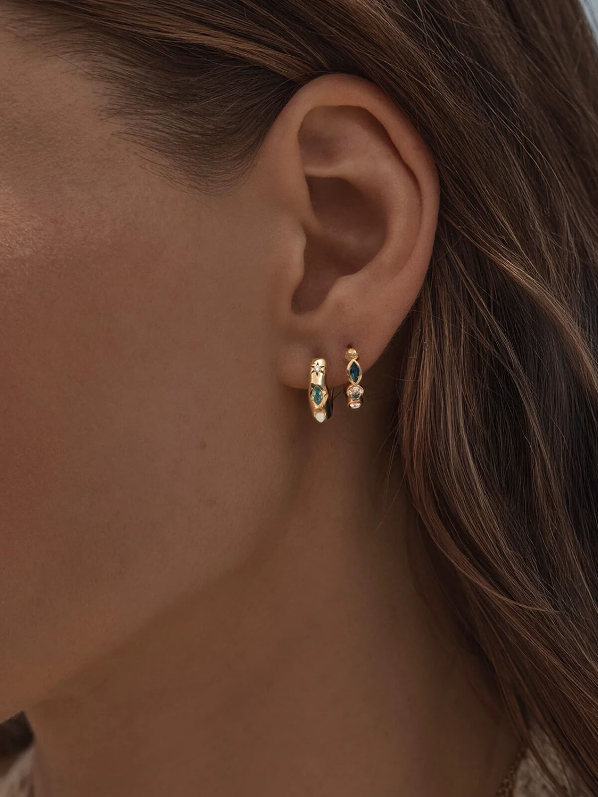 Hope and Protection Hoops - 18k Gold