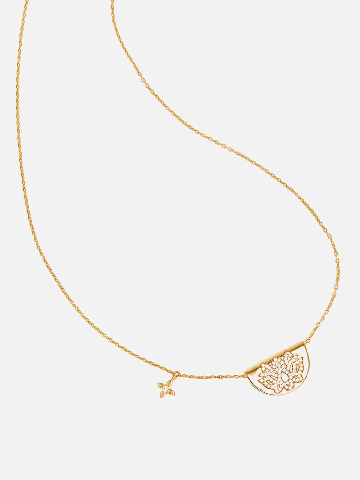 Live In Light Lotus Necklace - Gold Necklaces By Charlotte 