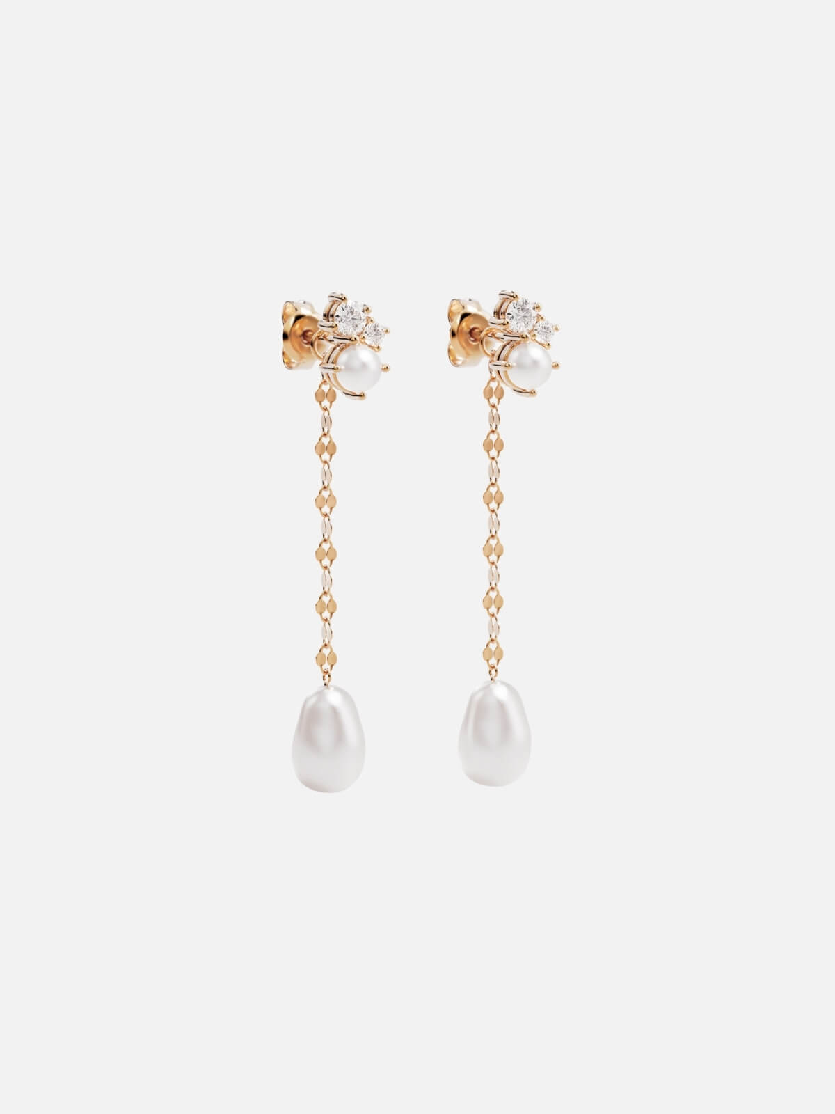 Love in Stillness Pearl Drop Earrings - 18K Gold