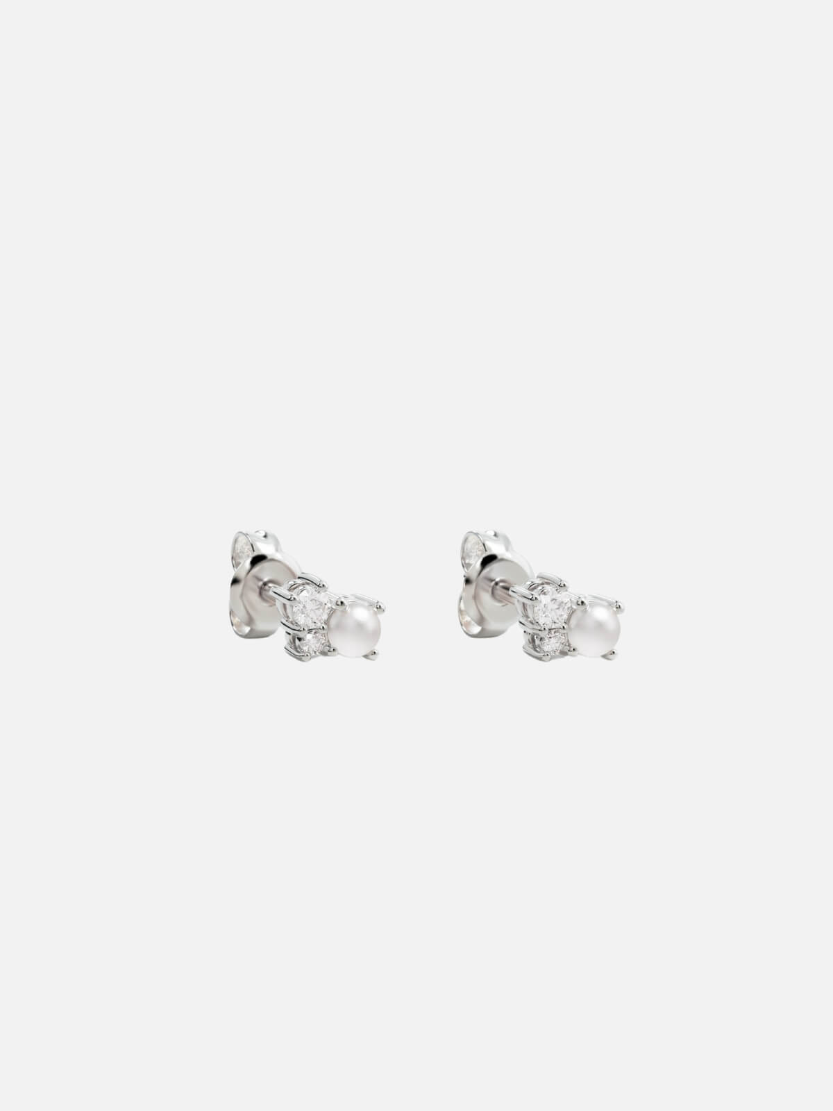 Love in Stillness Pearl Studs - Sterling Silver