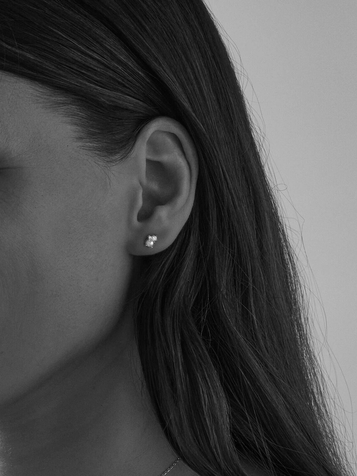 Love in Stillness Pearl Studs - Sterling Silver