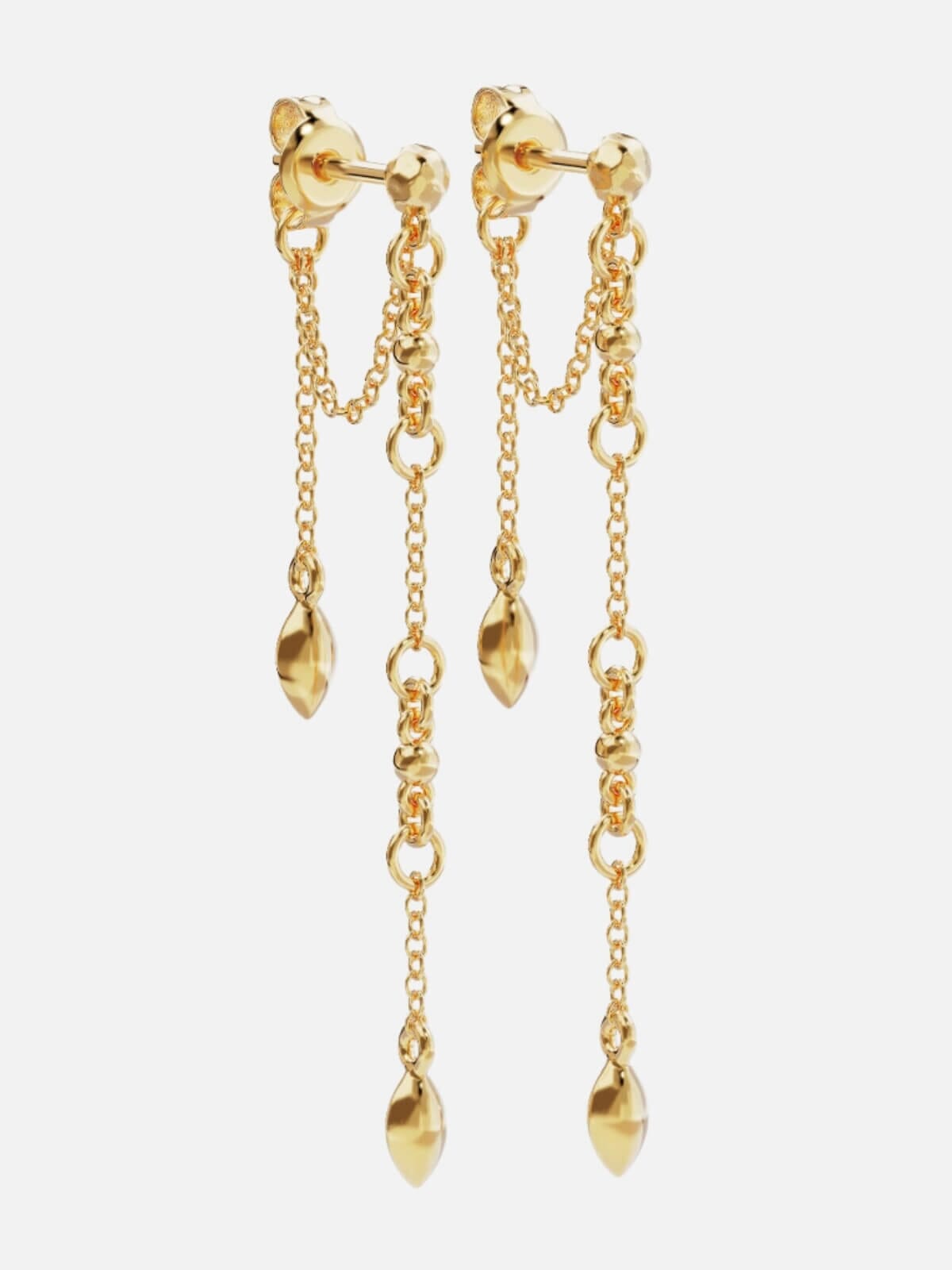 by charlotte | Luck and Love Chain Earrings - 18k Gold Vermeil | Perlu