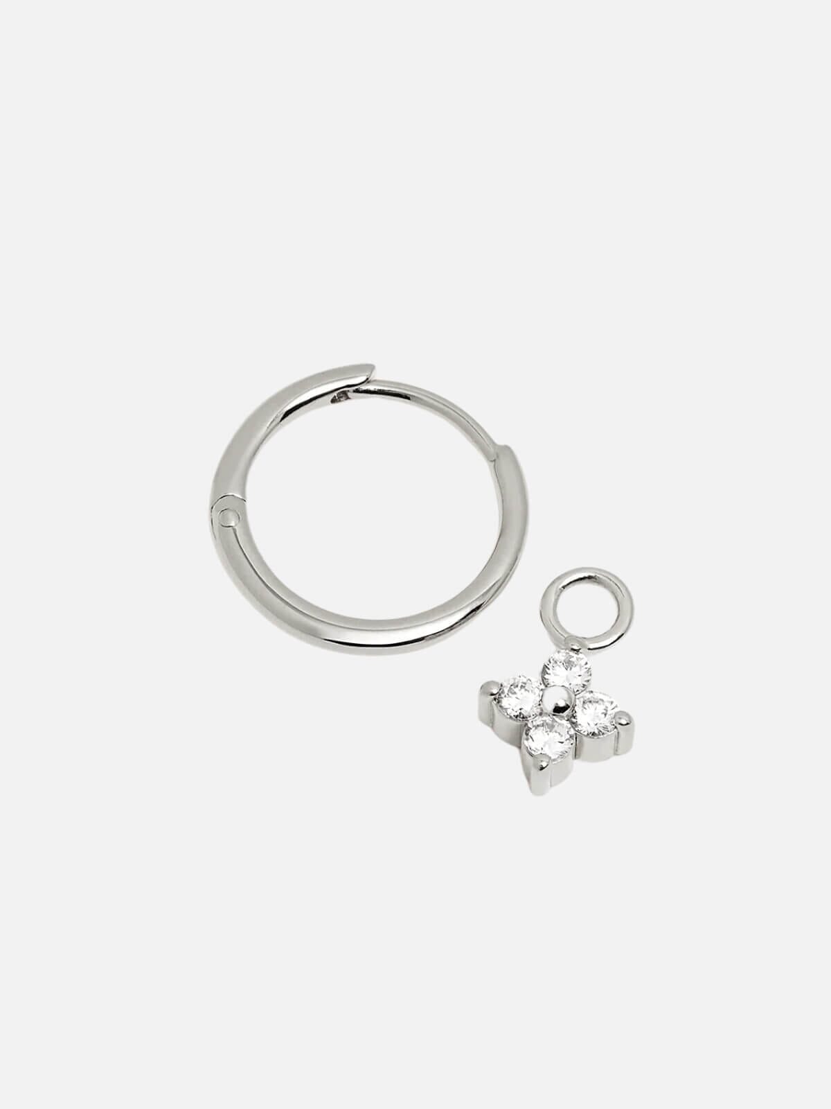 Sterling Silver Crystal Bloom Hoops Earrings By Charlotte 
