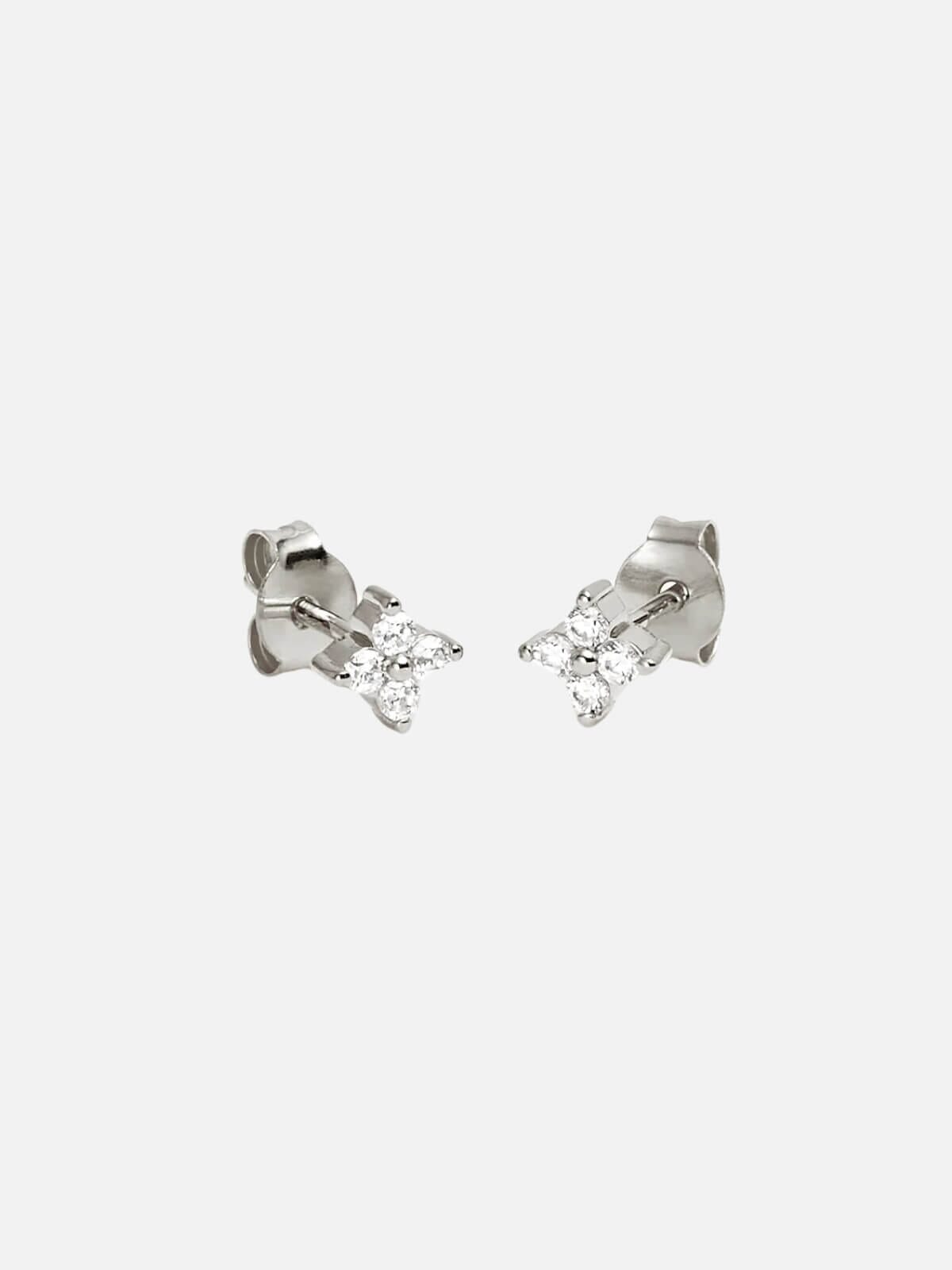 By Charlotte | Sterling Silver Crystal Bloom Stud Earrings | Perlu 