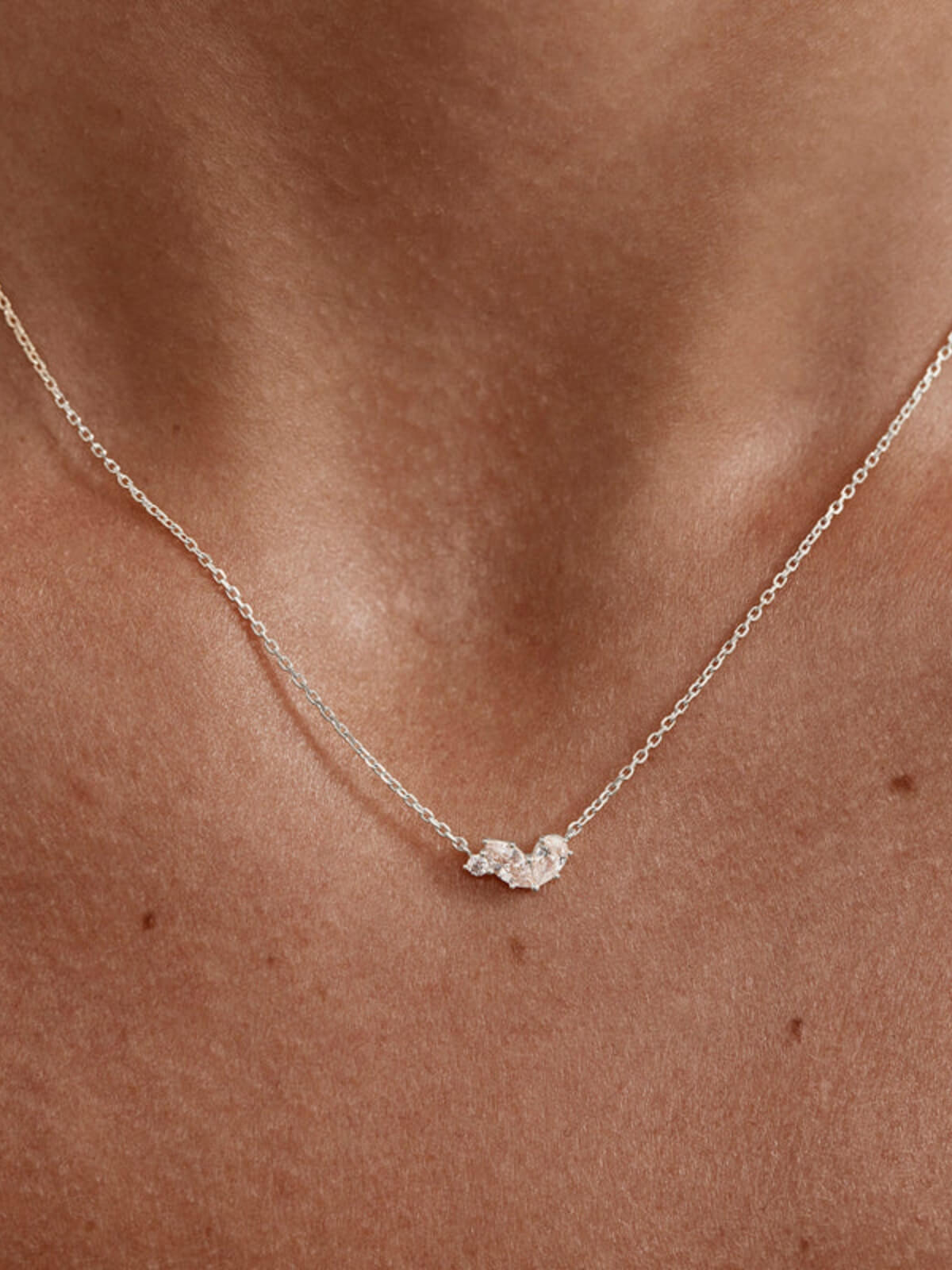 Sterling Silver Crystal Wings Necklace
