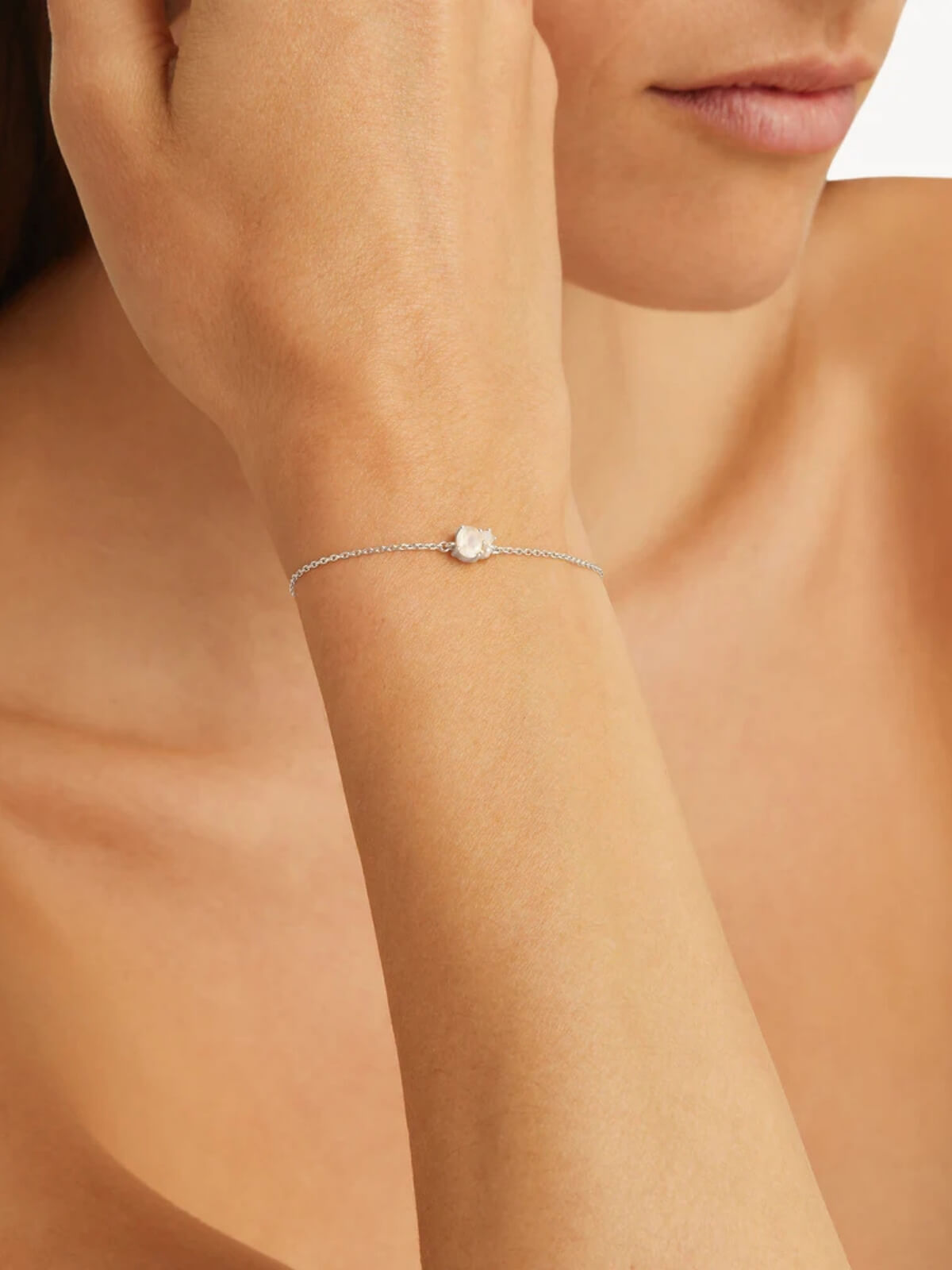 By Charlotte | Sterling Silver Kindred Birthstone Bracelet - June | Perlu