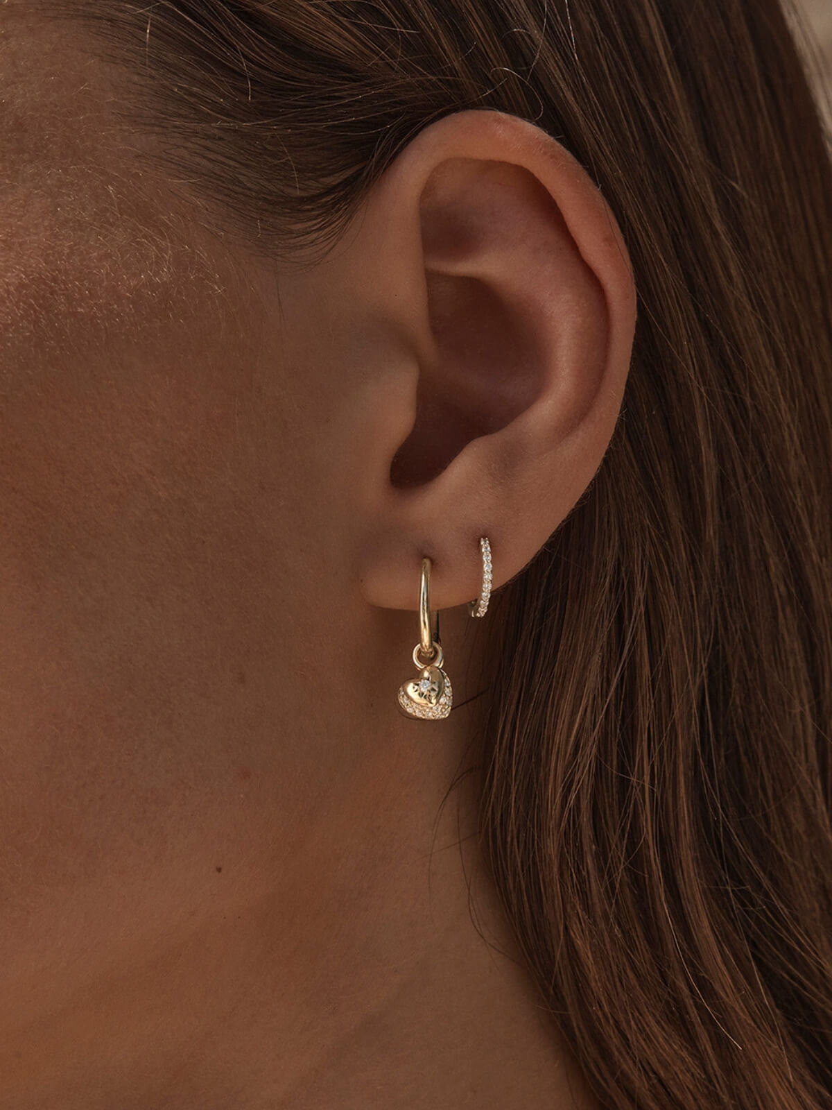 You Have My Heart Hoops - 18K Gold