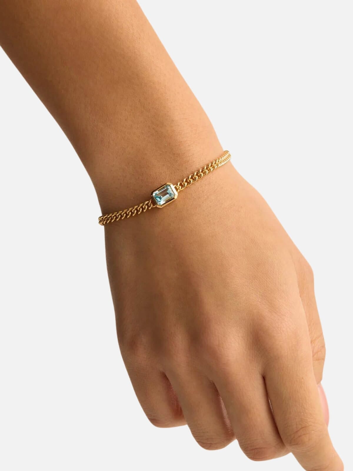 By Charlotte | Calm Your Soul Topaz Curb Bracelet - 18k Gold | Perlu