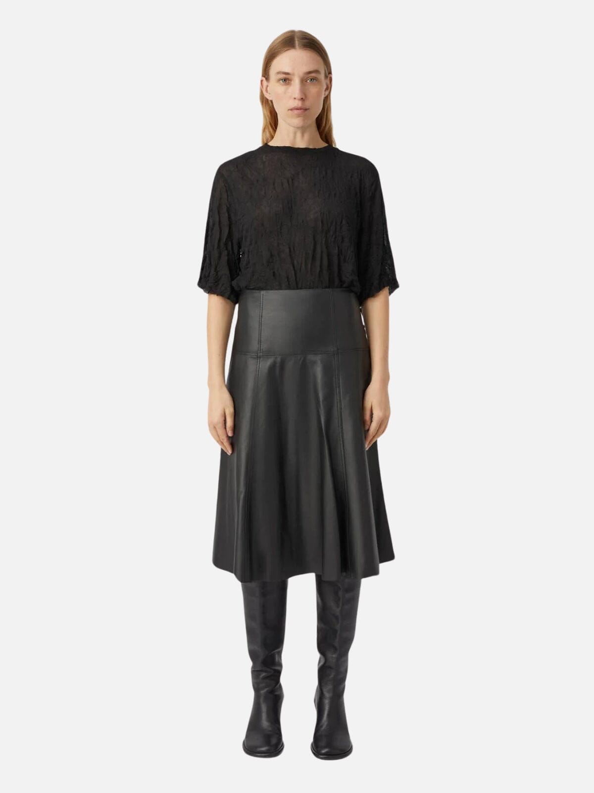 Camilla and Marc | Adorn Crushed Mesh Tee - Black | Perlu