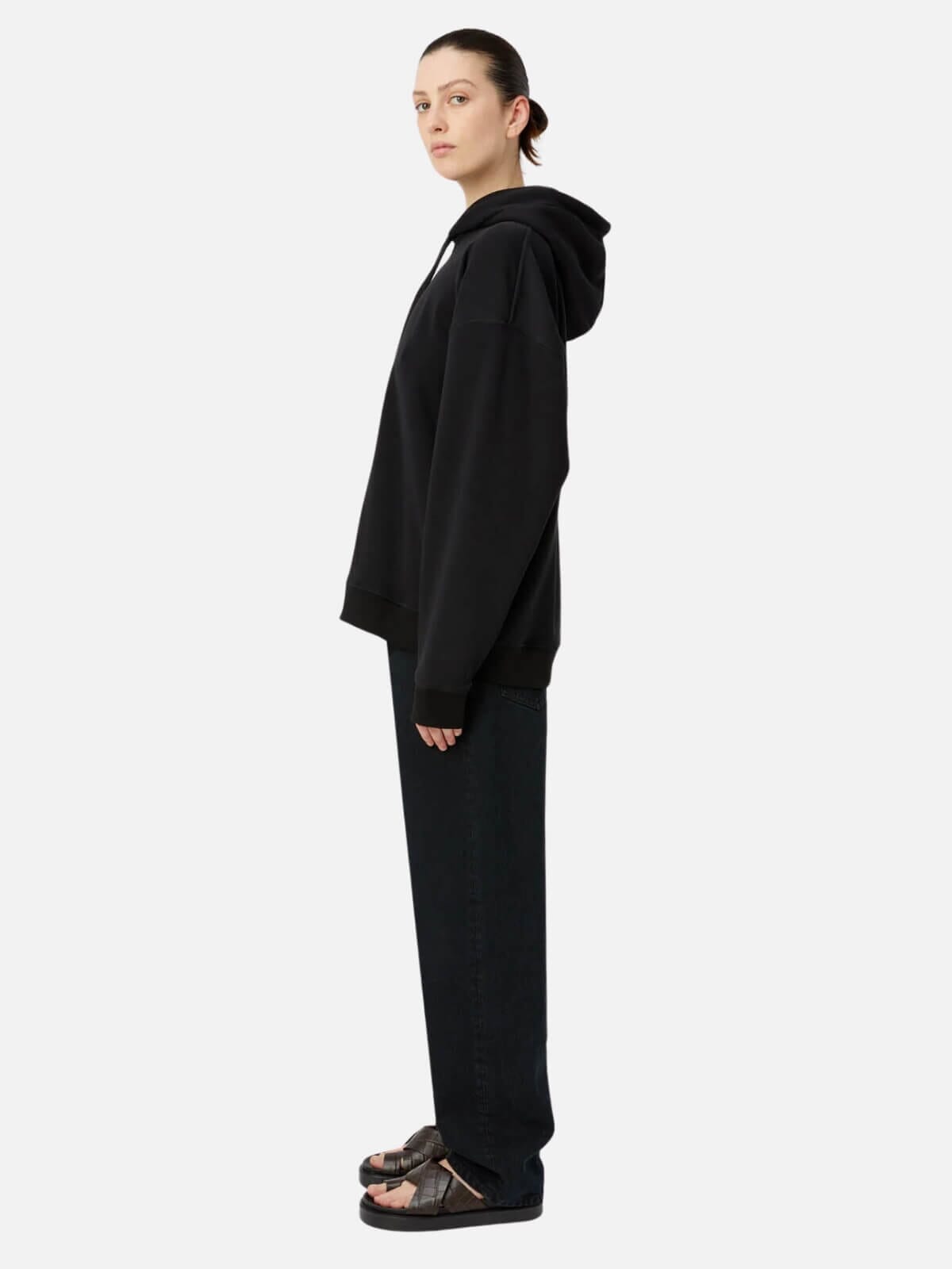 Grid Flocking Logo Hoodie - Black Jumpers & Knitwear Camilla and Marc 