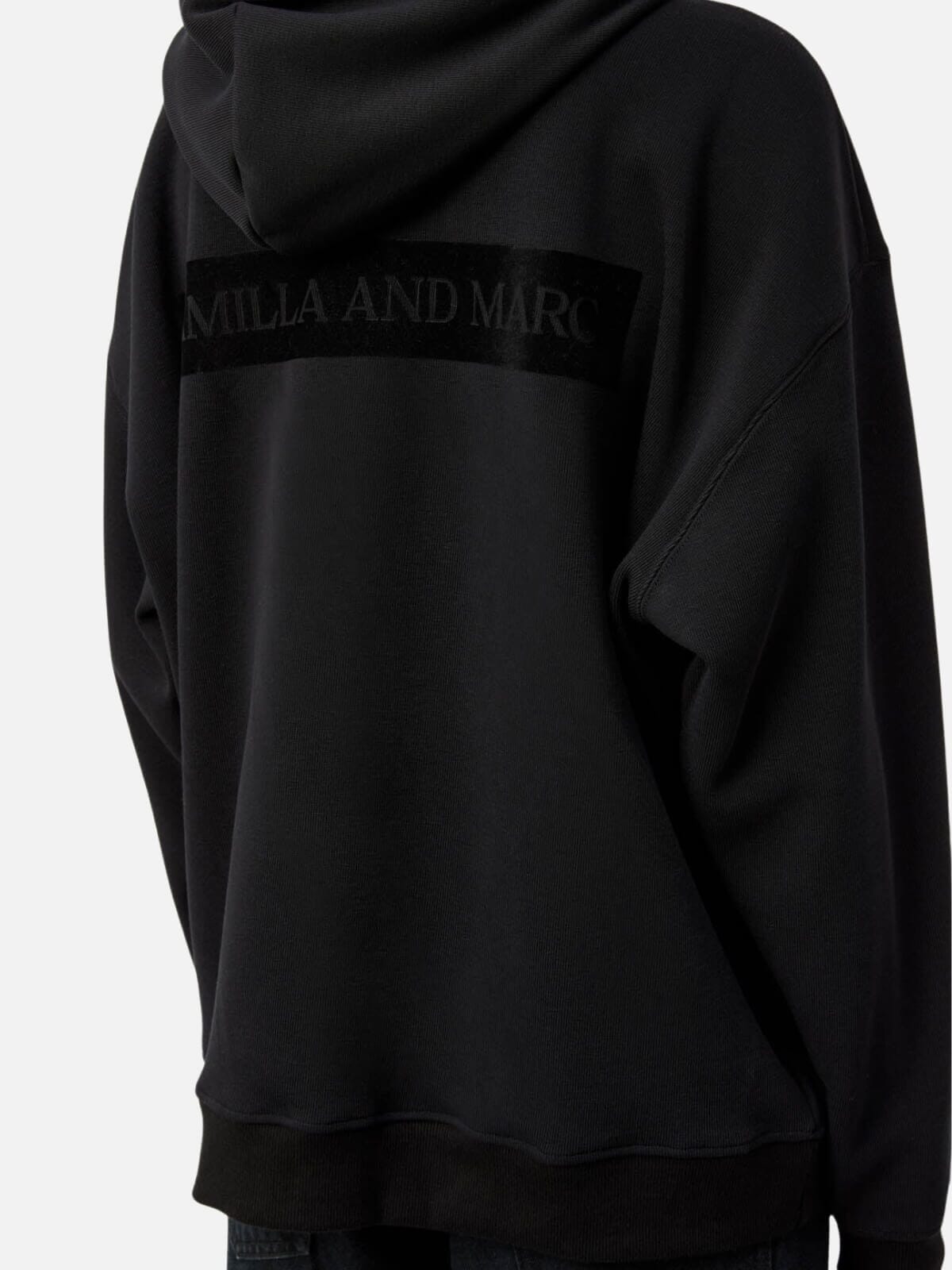 Grid Flocking Logo Hoodie - Black Jumpers & Knitwear Camilla and Marc 