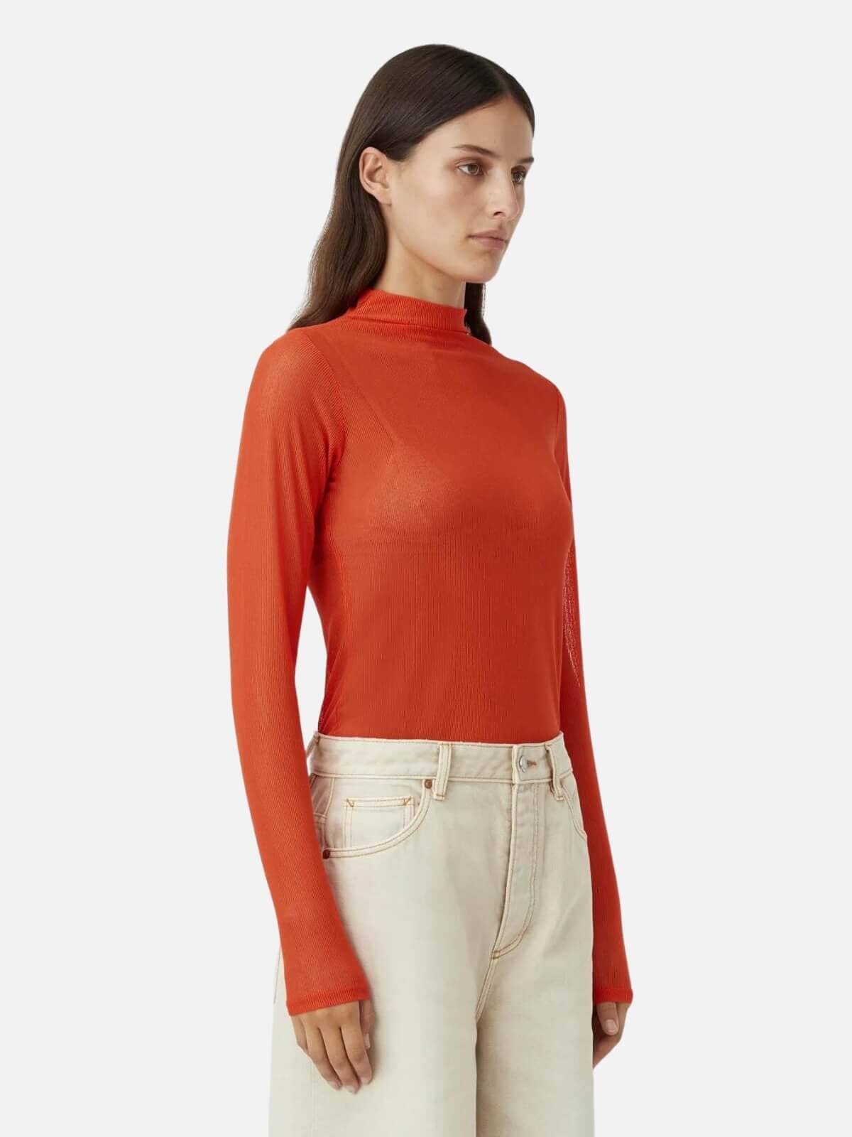 Camilla and Marc | Ilana Long Sleeve Top -  Flame | Perlu