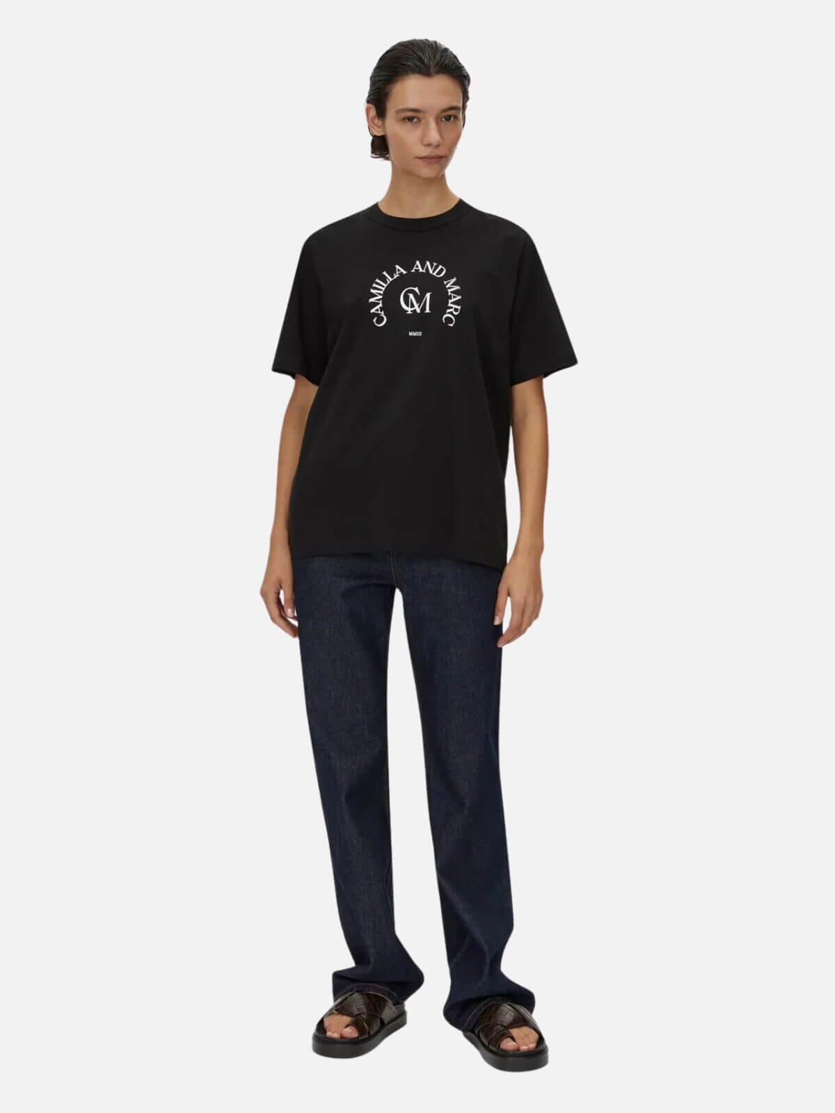 Karine Graphic Tee - Black Tops Camilla and Marc 