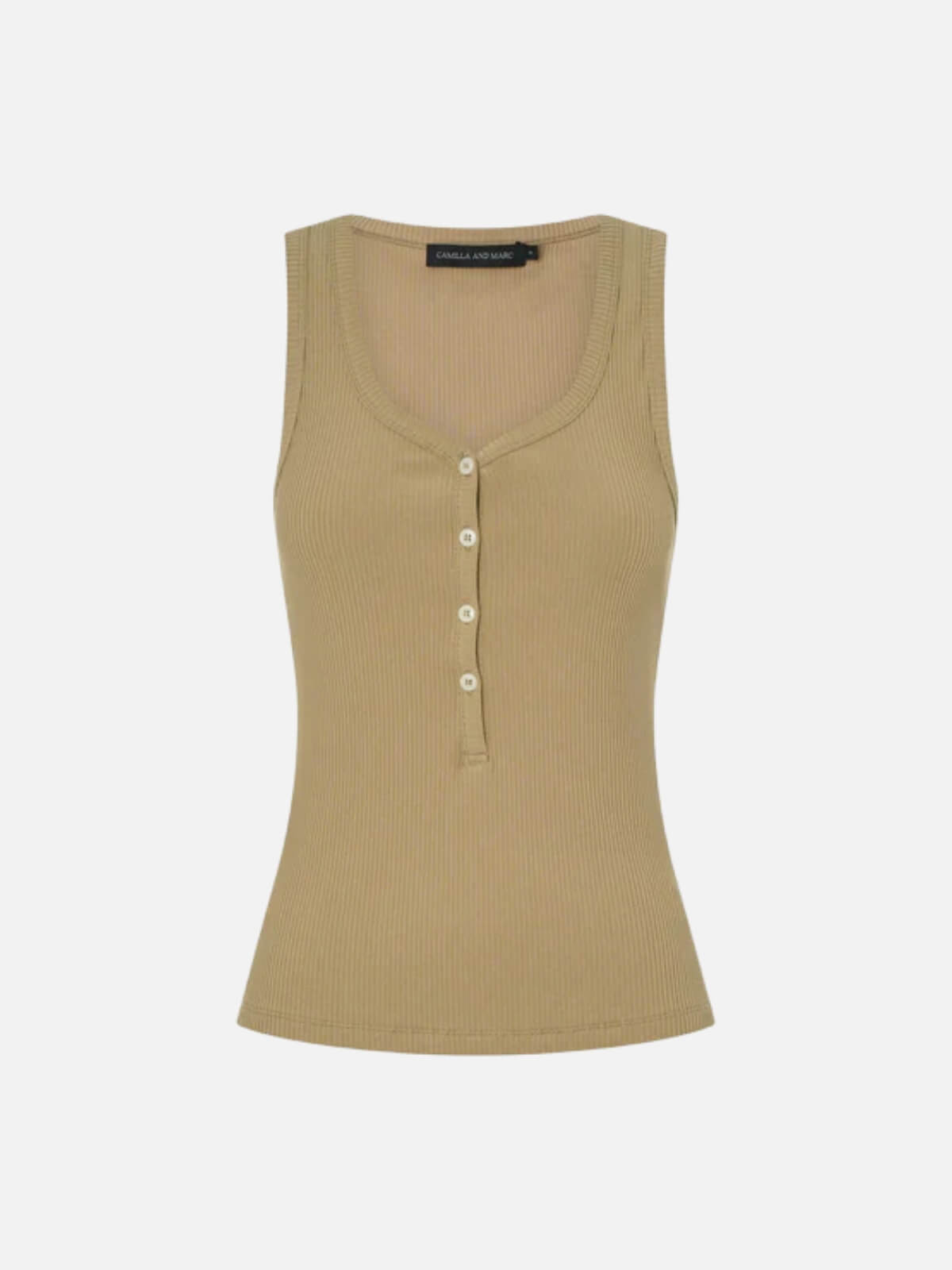 Nora Button Down Tank - Sepia
