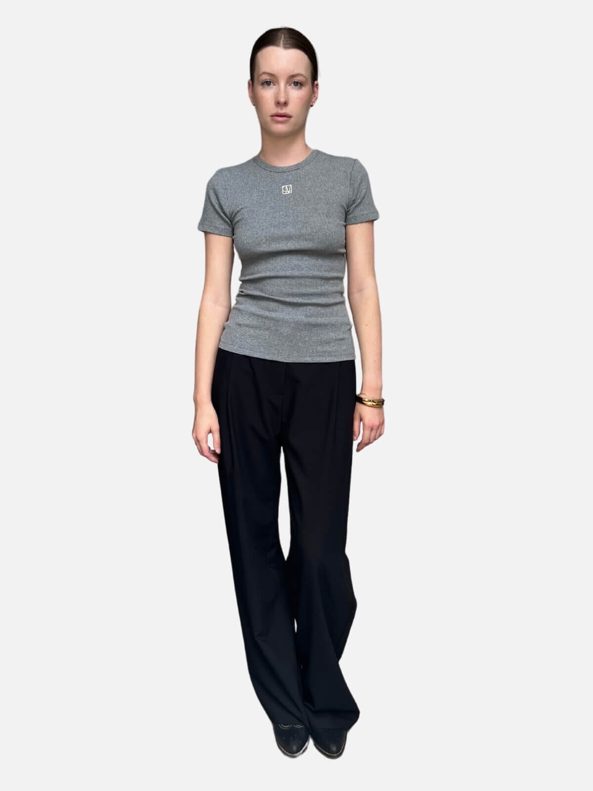 Camilla and Marc | Nora Fitted Tee - Grey Marle | Perlu